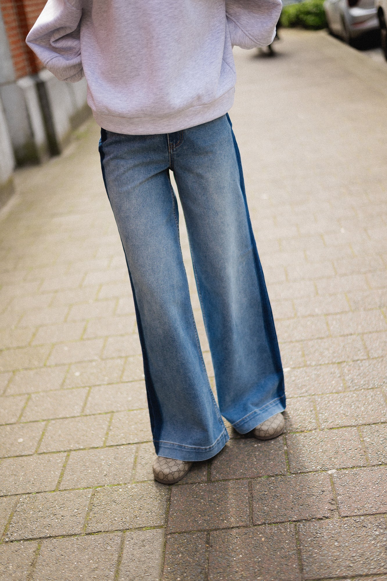 YASPamela HW wide jeans medium blue