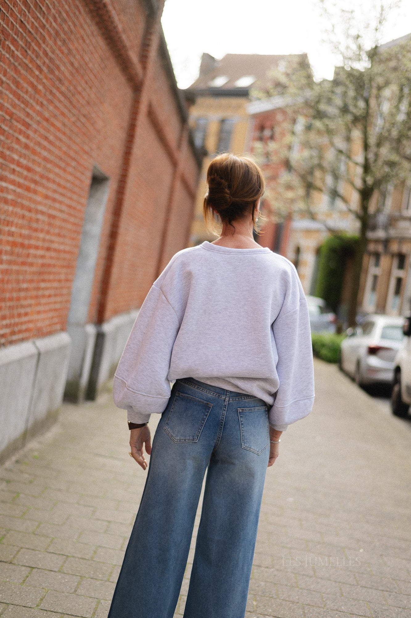 Anke V-neck sweater light grey melange