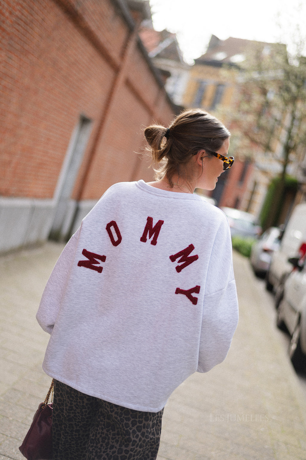 ORIGINAL Mommy sweater burgundy/light grey