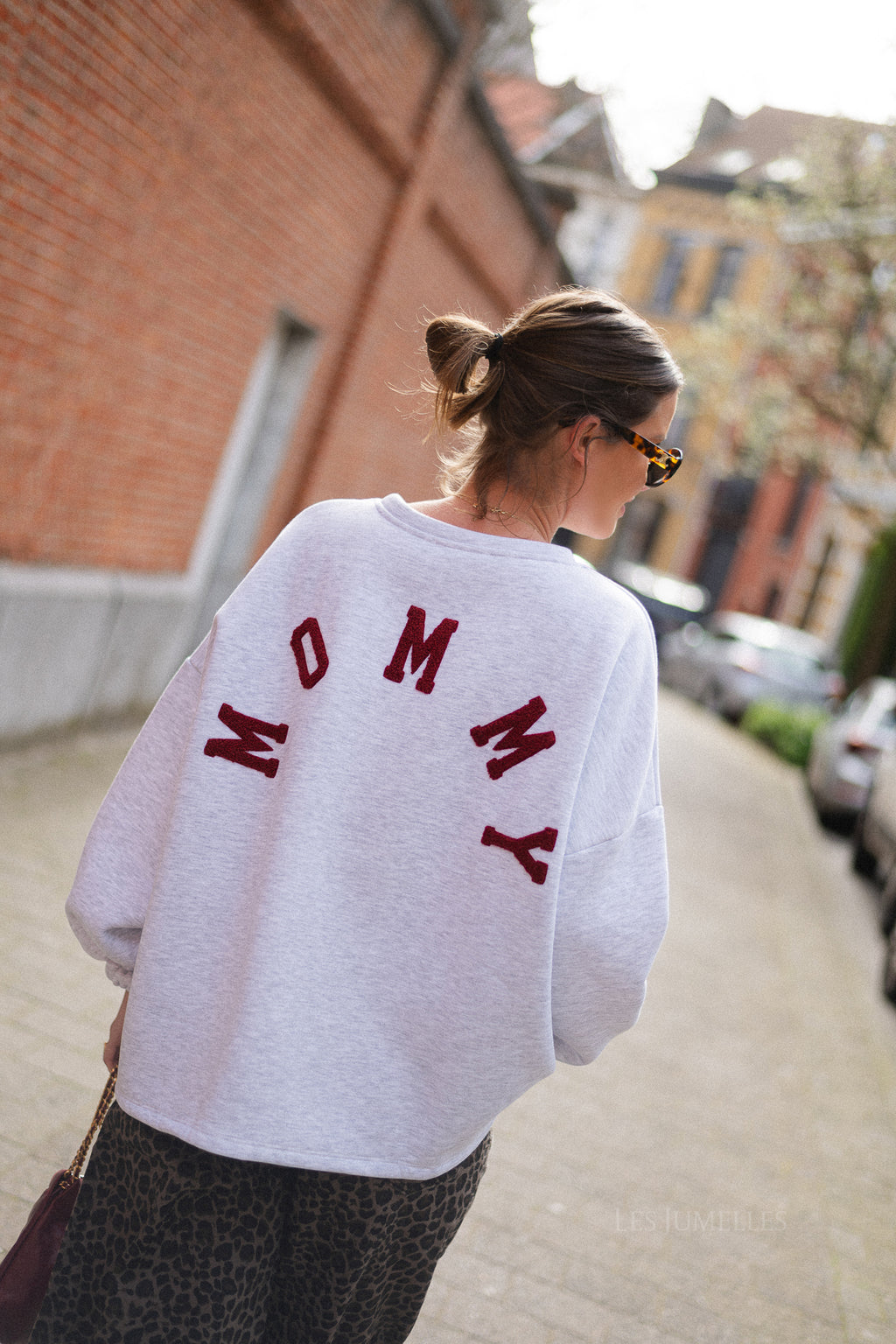 ORIGINAL Mommy sweater burgundy/light grey