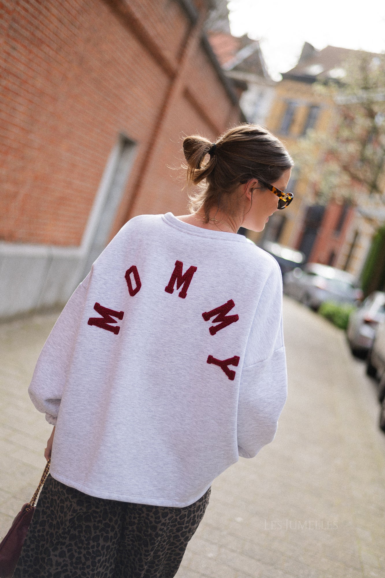 ORIGINAL 'Mommy' sweater bordeaux/lichtgrijs