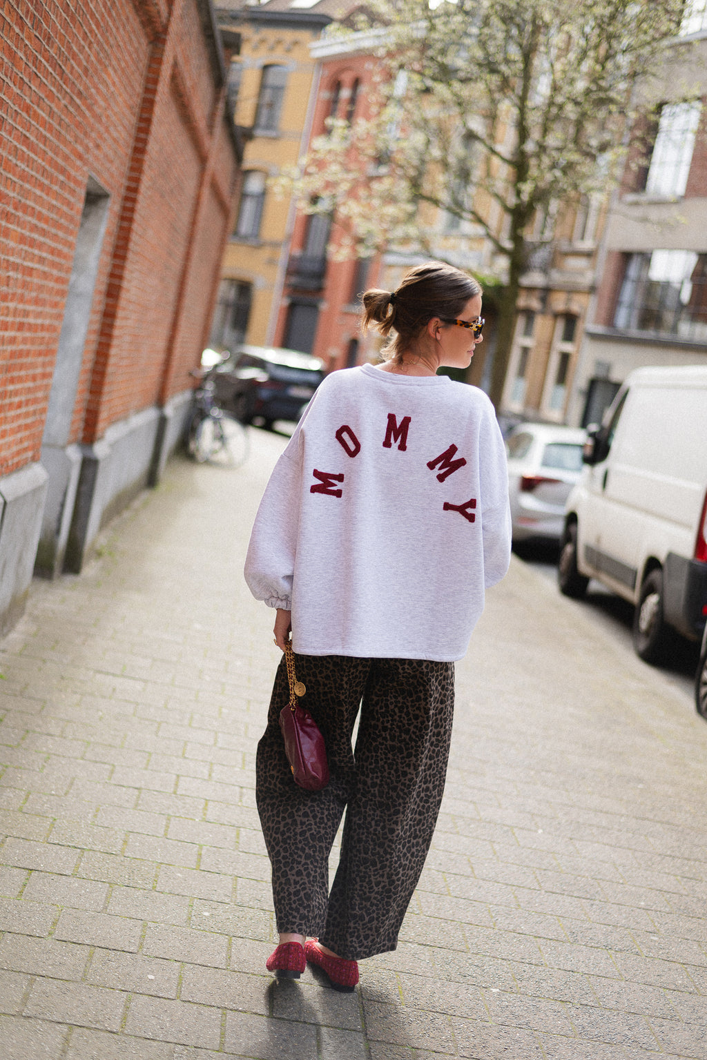 ORIGINAL Mommy sweater burgundy/light grey