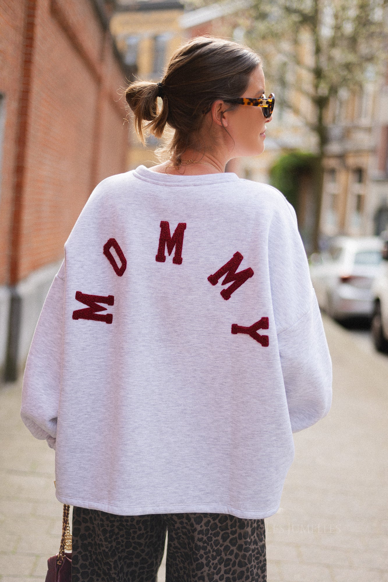 ORIGINAL 'Mommy' sweater bordeaux/lichtgrijs