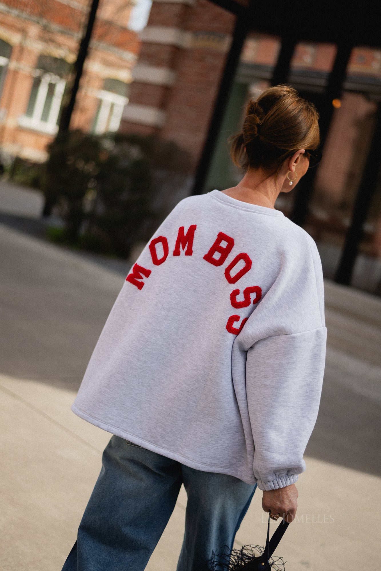 ORIGINAL Mom Boss sweater red/light grey