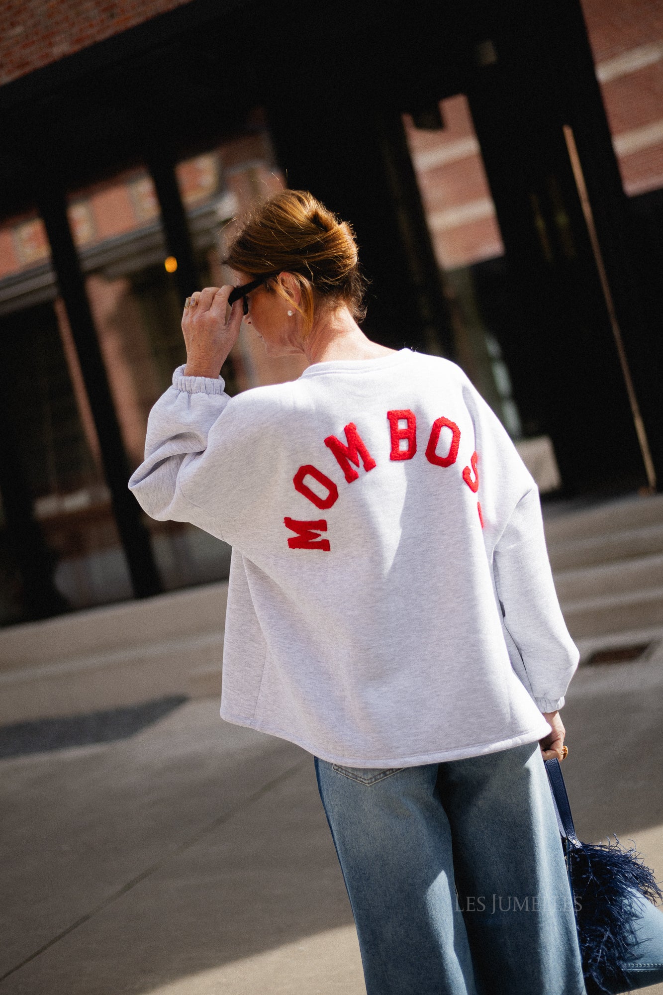 ORIGINAL Mom Boss sweater red/light grey