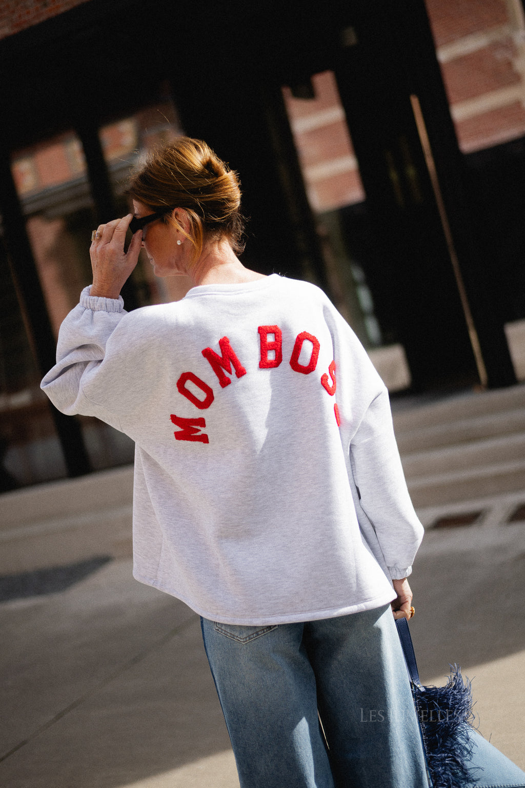 ORIGINAL Mom Boss sweater red/light grey