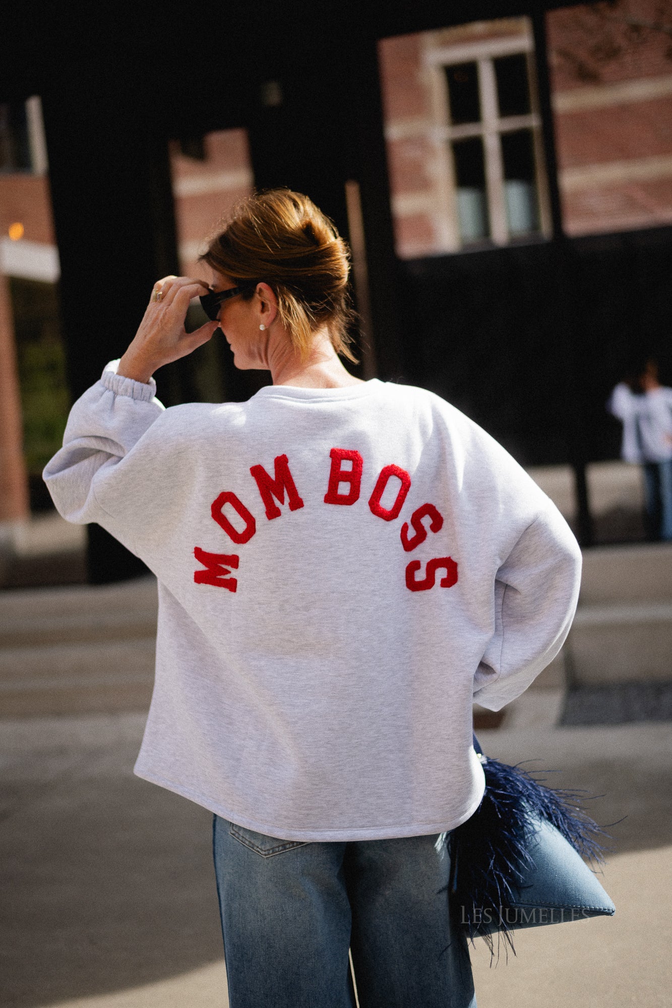 ORIGINAL Mom Boss sweater red/light grey