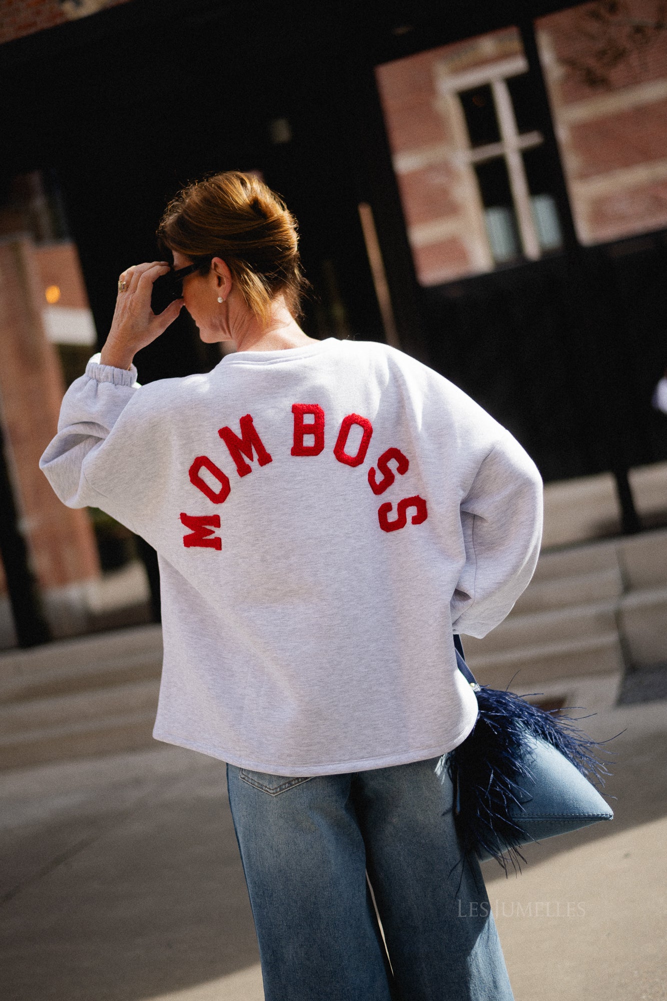 ORIGINAL Mom Boss sweater red/light grey