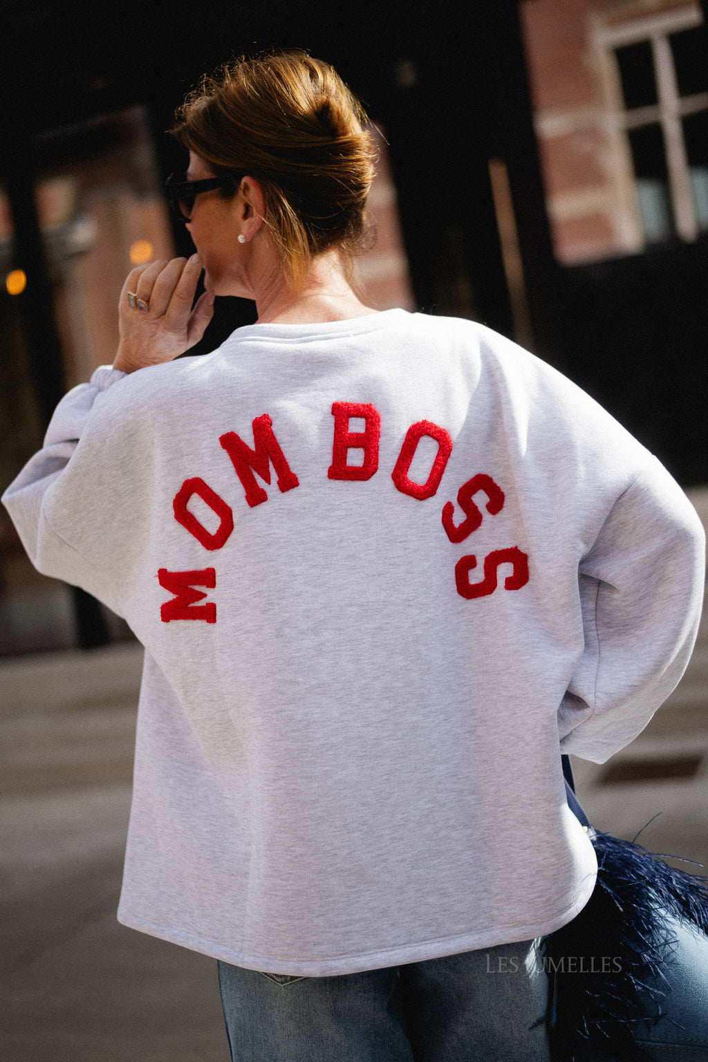 ORIGINAL Mom Boss sweater red/light grey