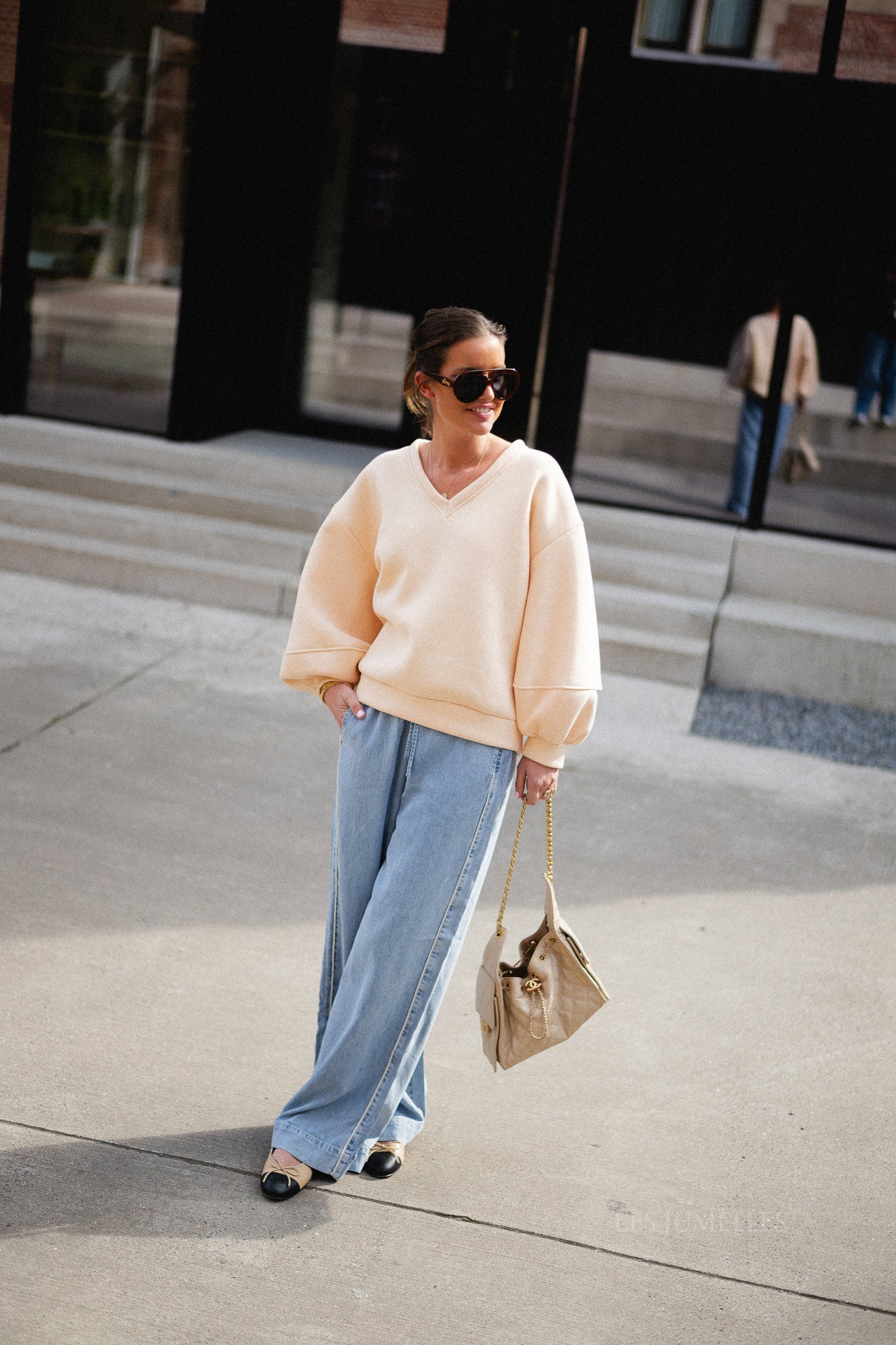 Anke V-neck sweater butter