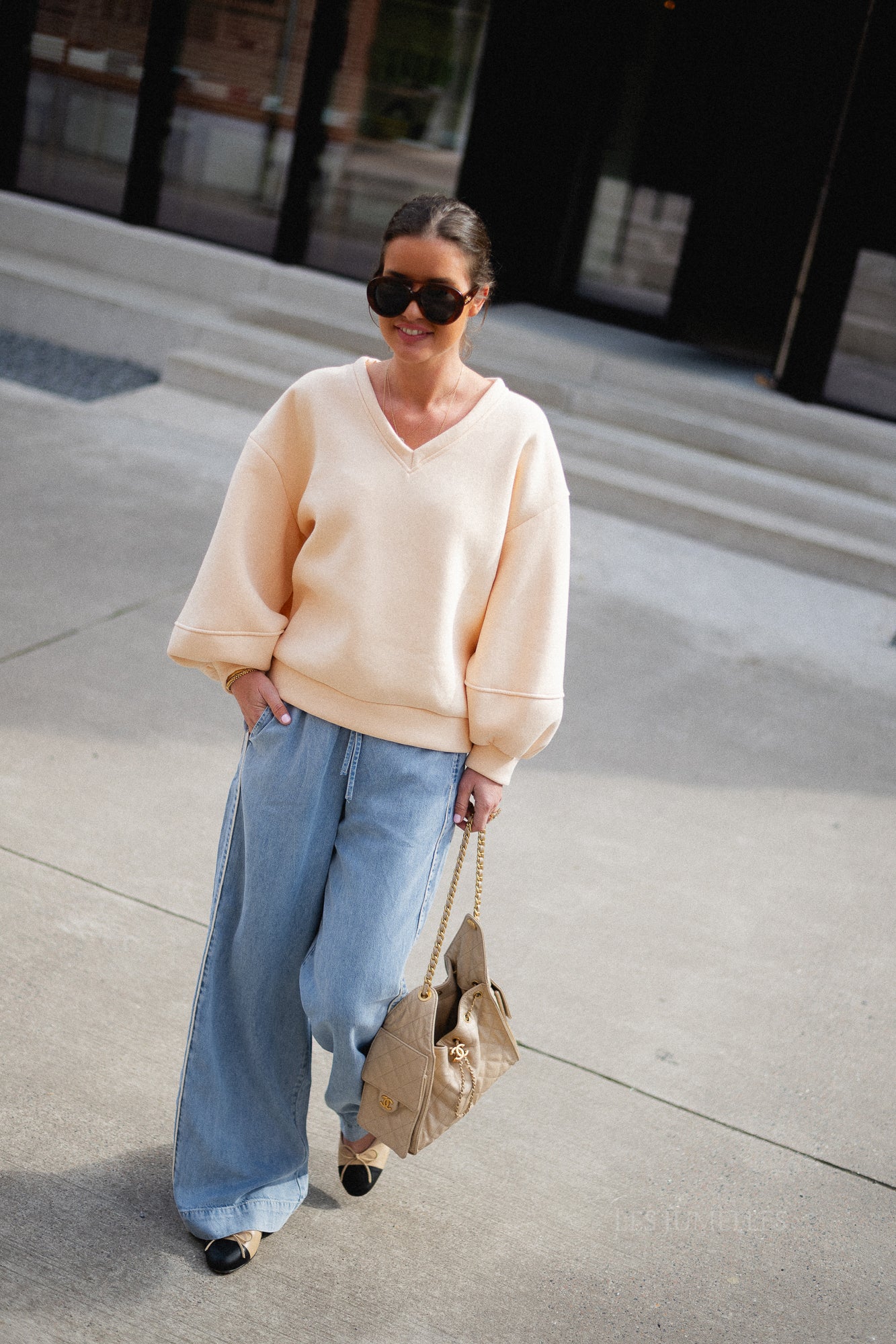 Anke V-neck sweater butter