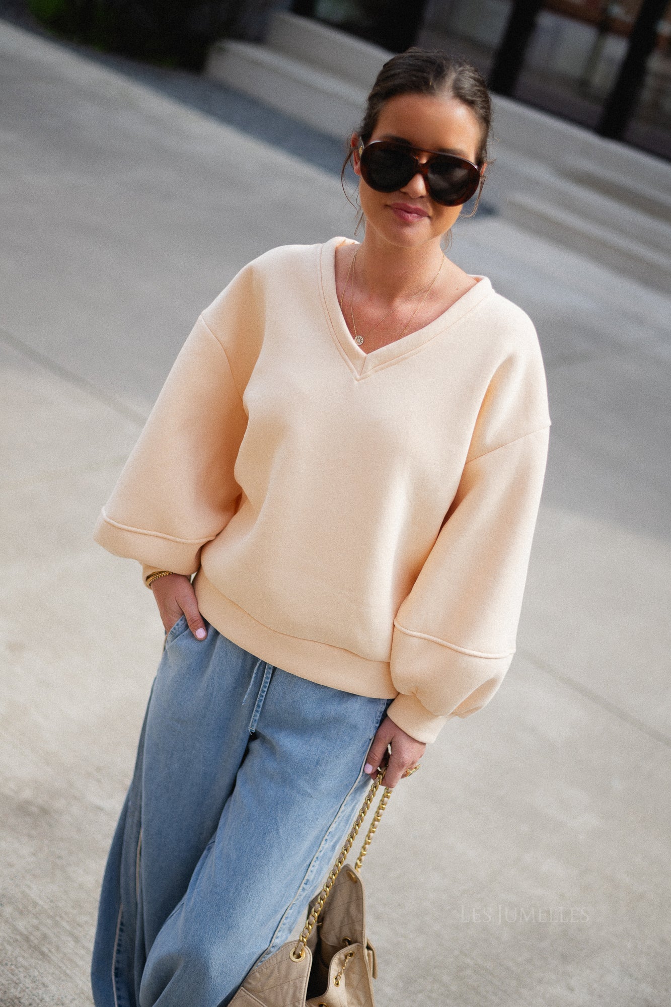 Anke V-neck sweater butter