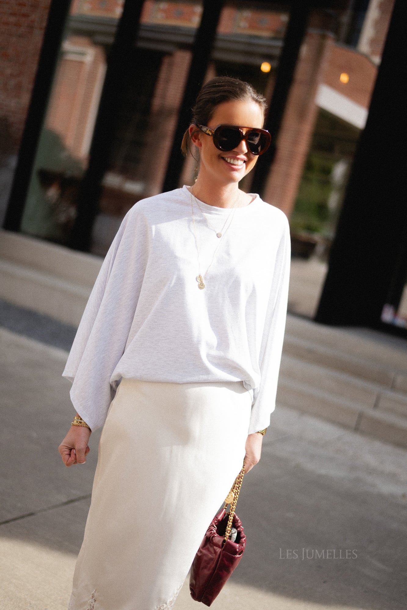 Leah T-shirt light grey melange