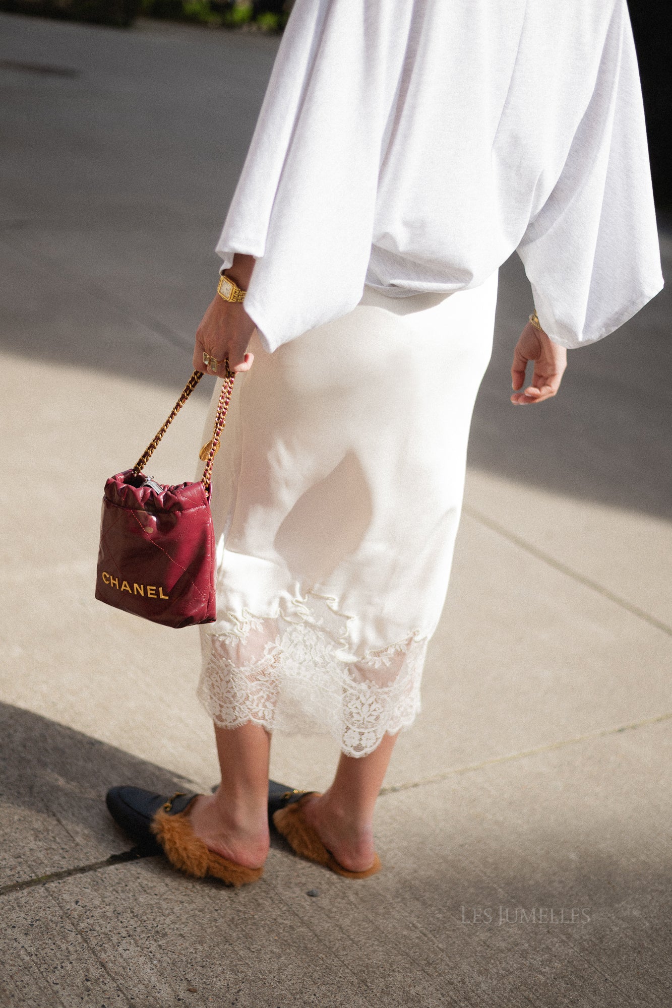 VISabel HW midi lace detail skirt birch