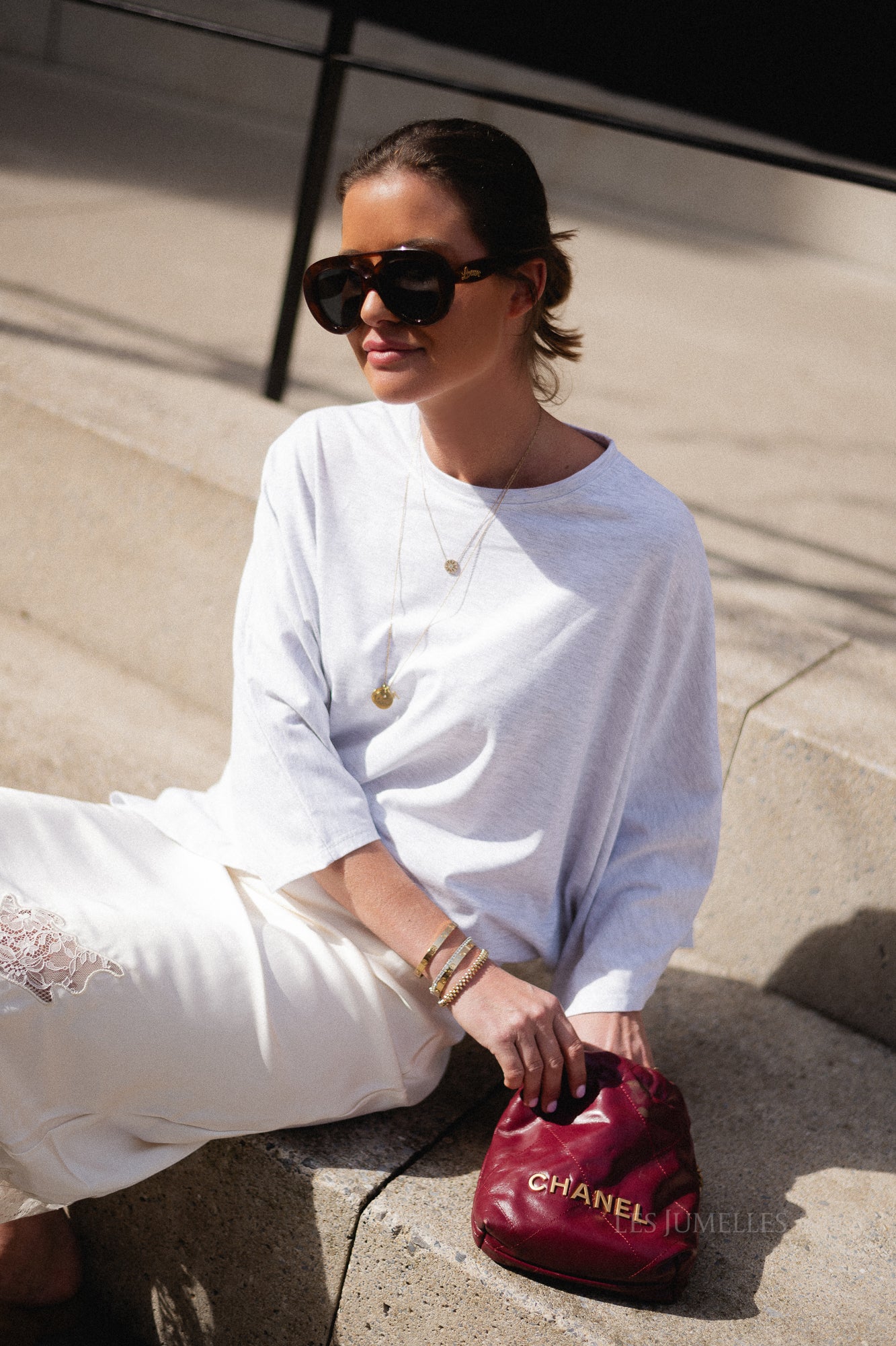 Leah T-shirt light grey melange