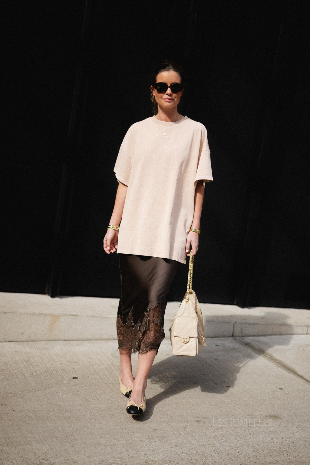 VISabel HW Midirock mit Spitzendetail in Schokoladenbraun