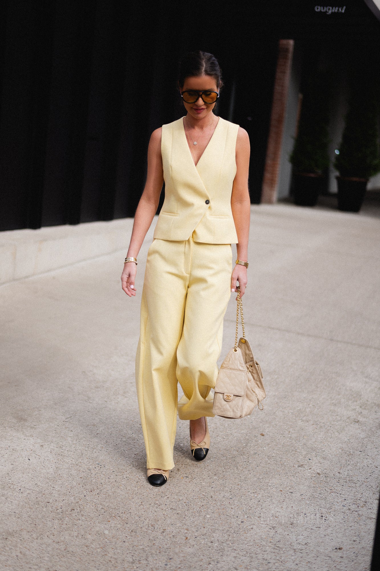 SLFRita asymetric vest italian straw