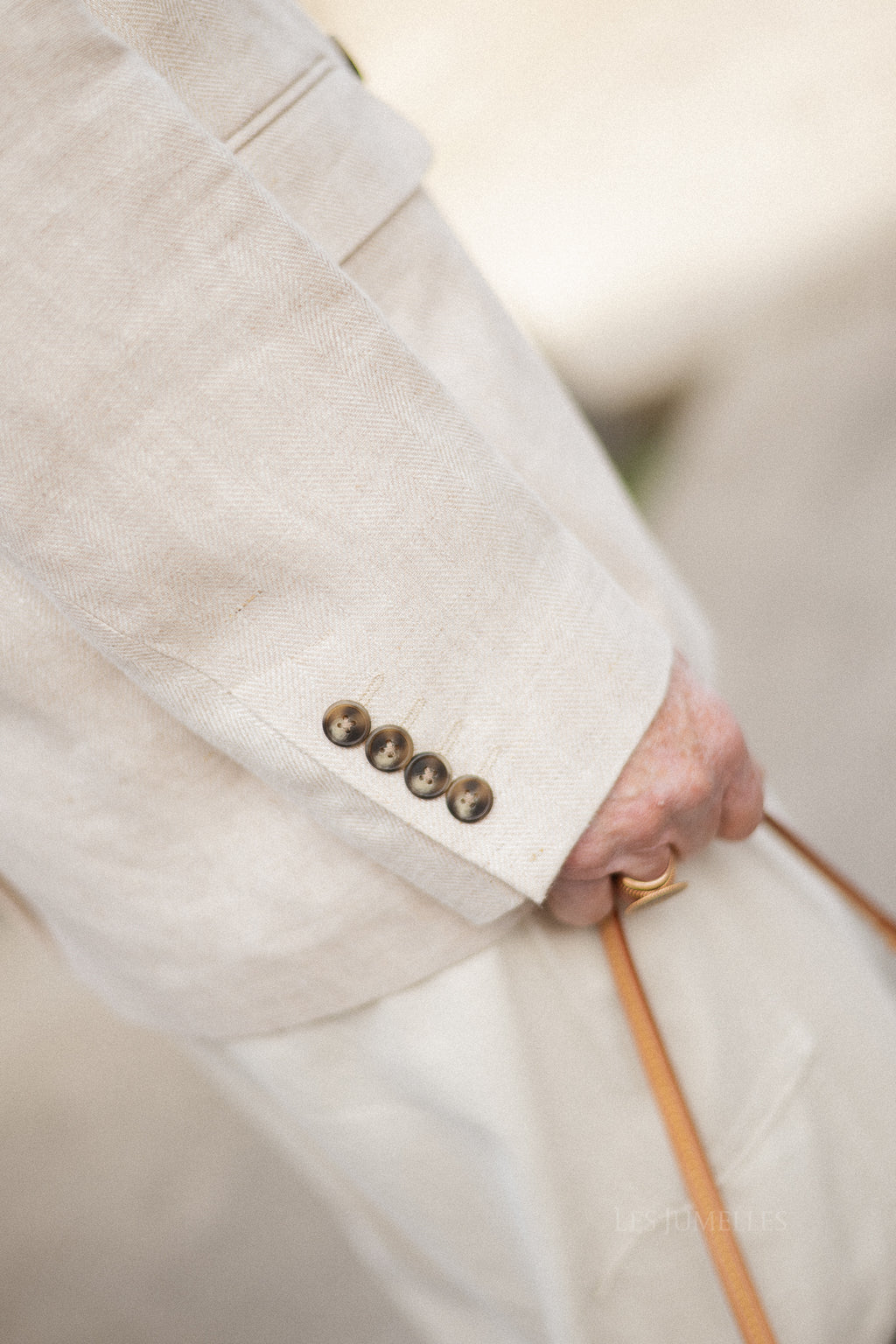 SLFElin-Ida DB linen blazer egret/herringbone