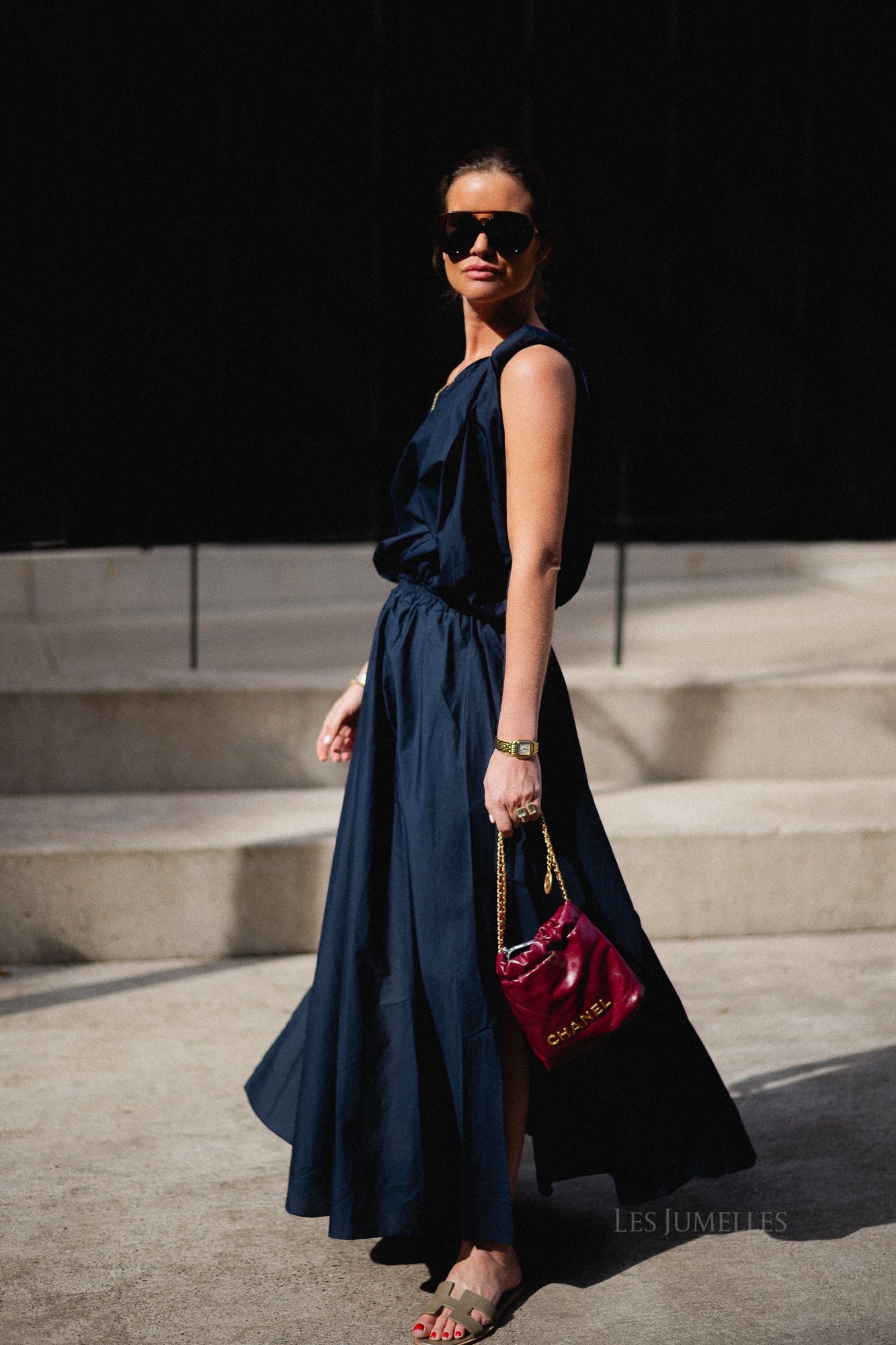 Fran long skirt navy
