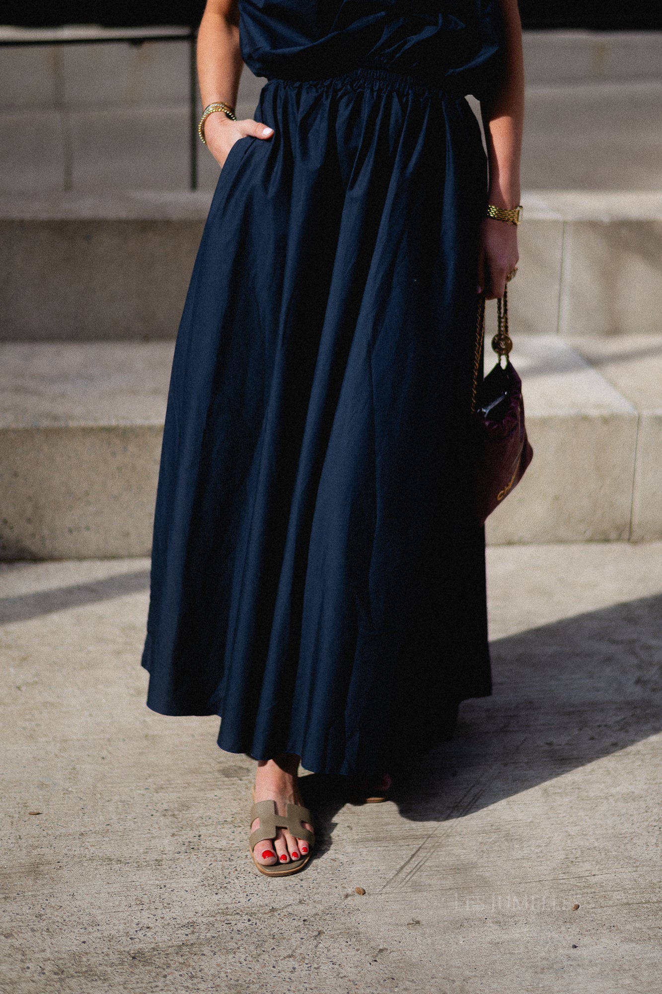 Fran long skirt navy