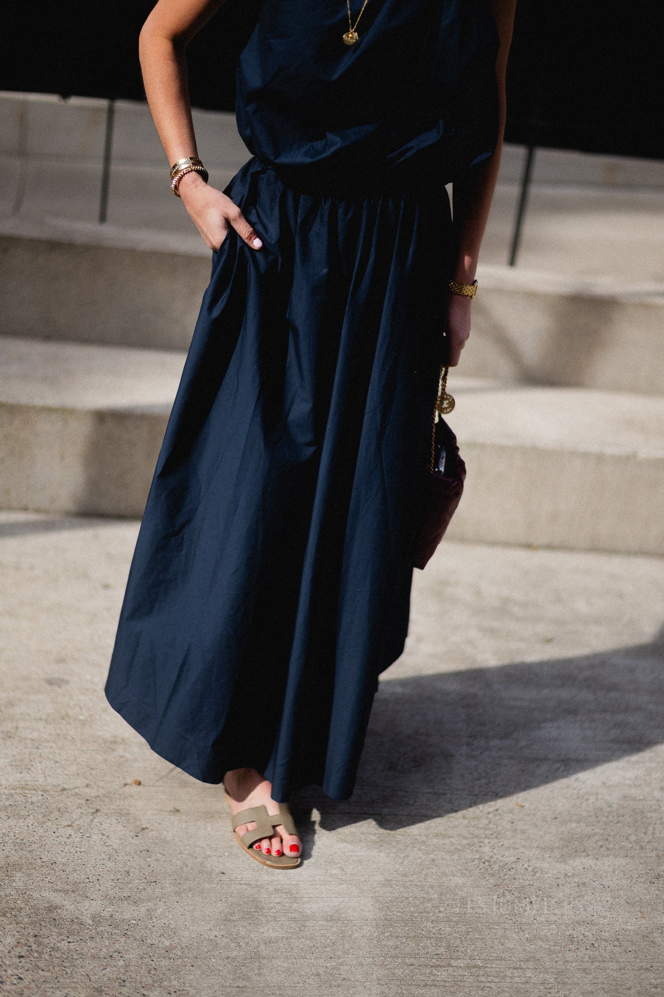 Fran long skirt navy