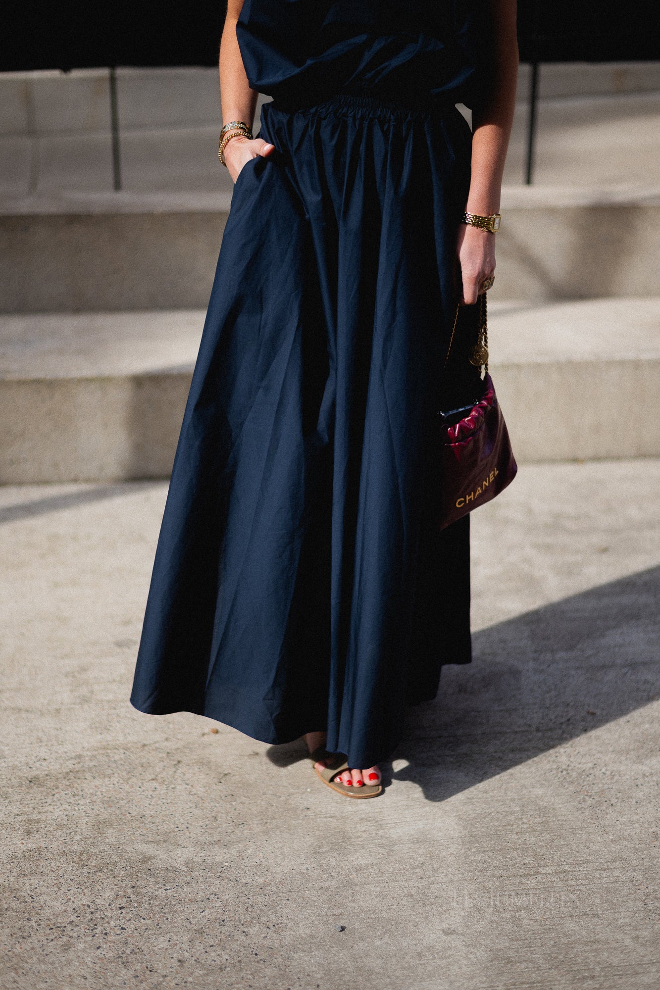 Fran long skirt navy