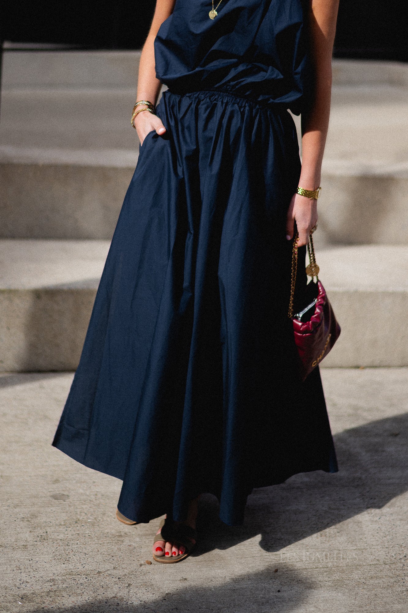 Fran long skirt navy