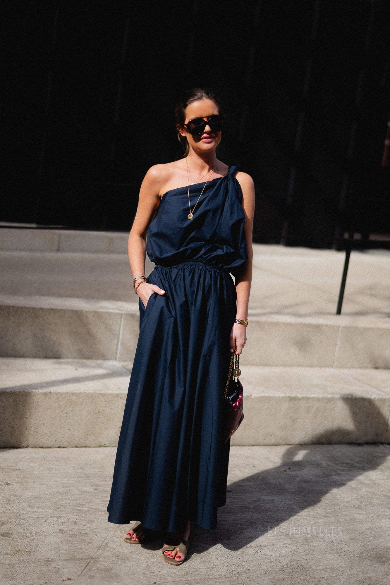 Fran long skirt navy