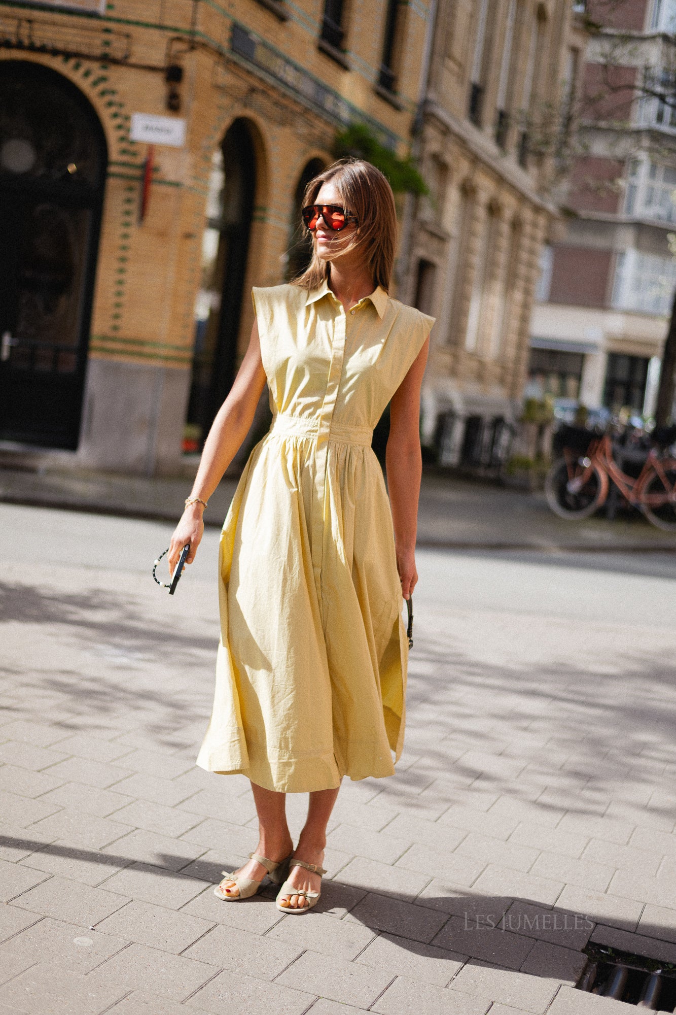 ROUAsher S/S midi dress silver fern