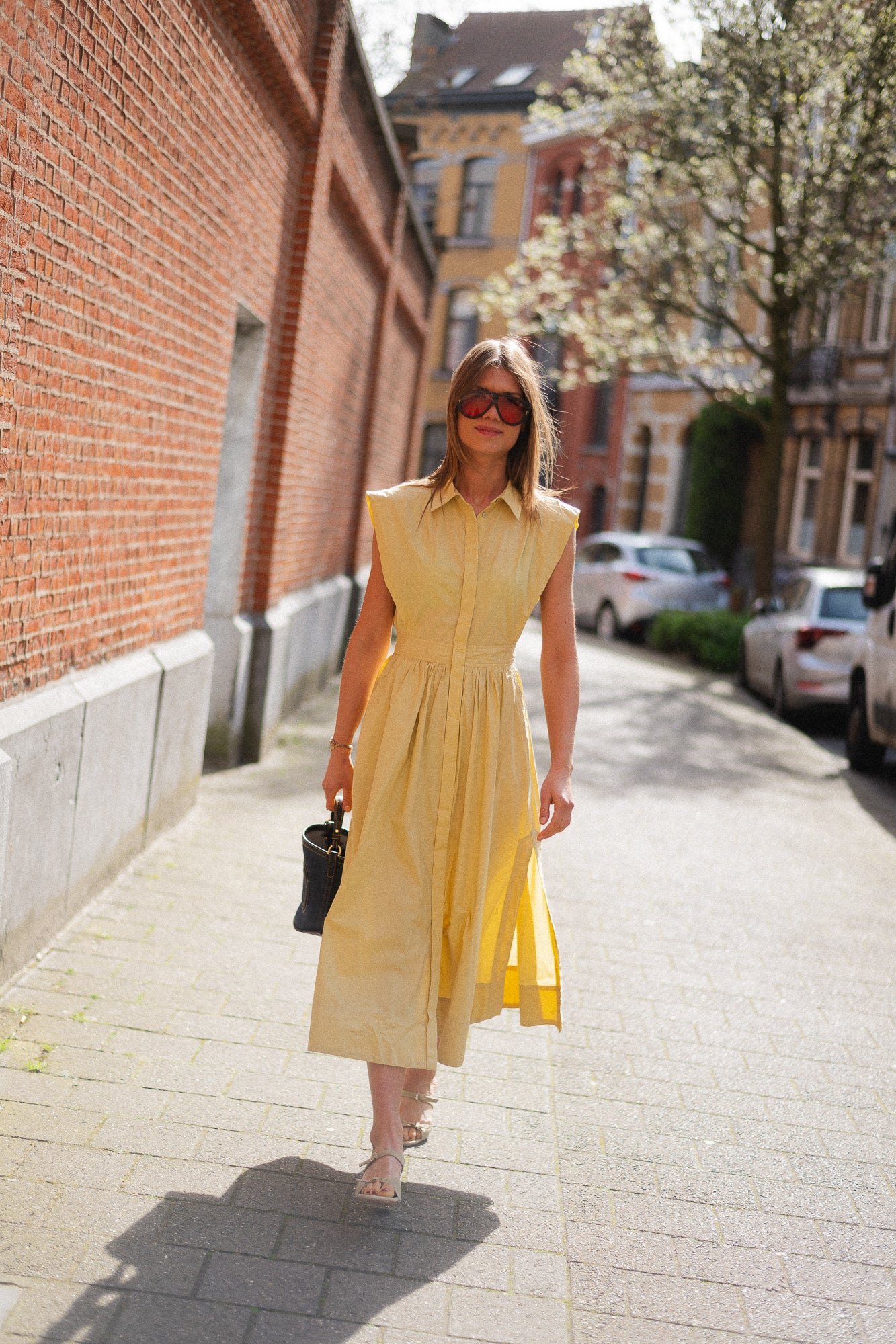 ROUAsher S/S midi dress silver fern