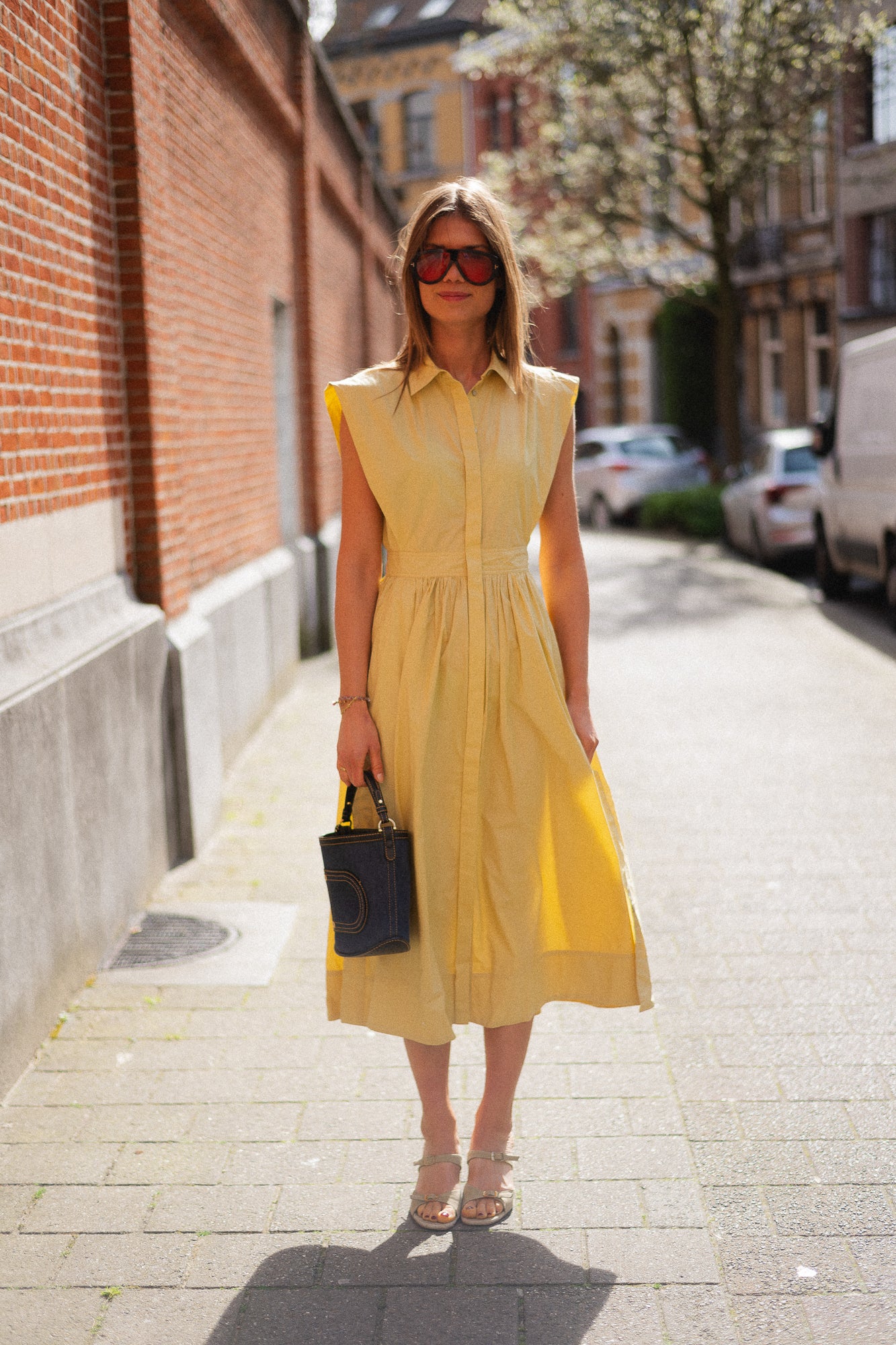 ROUAsher S/S midi dress silver fern