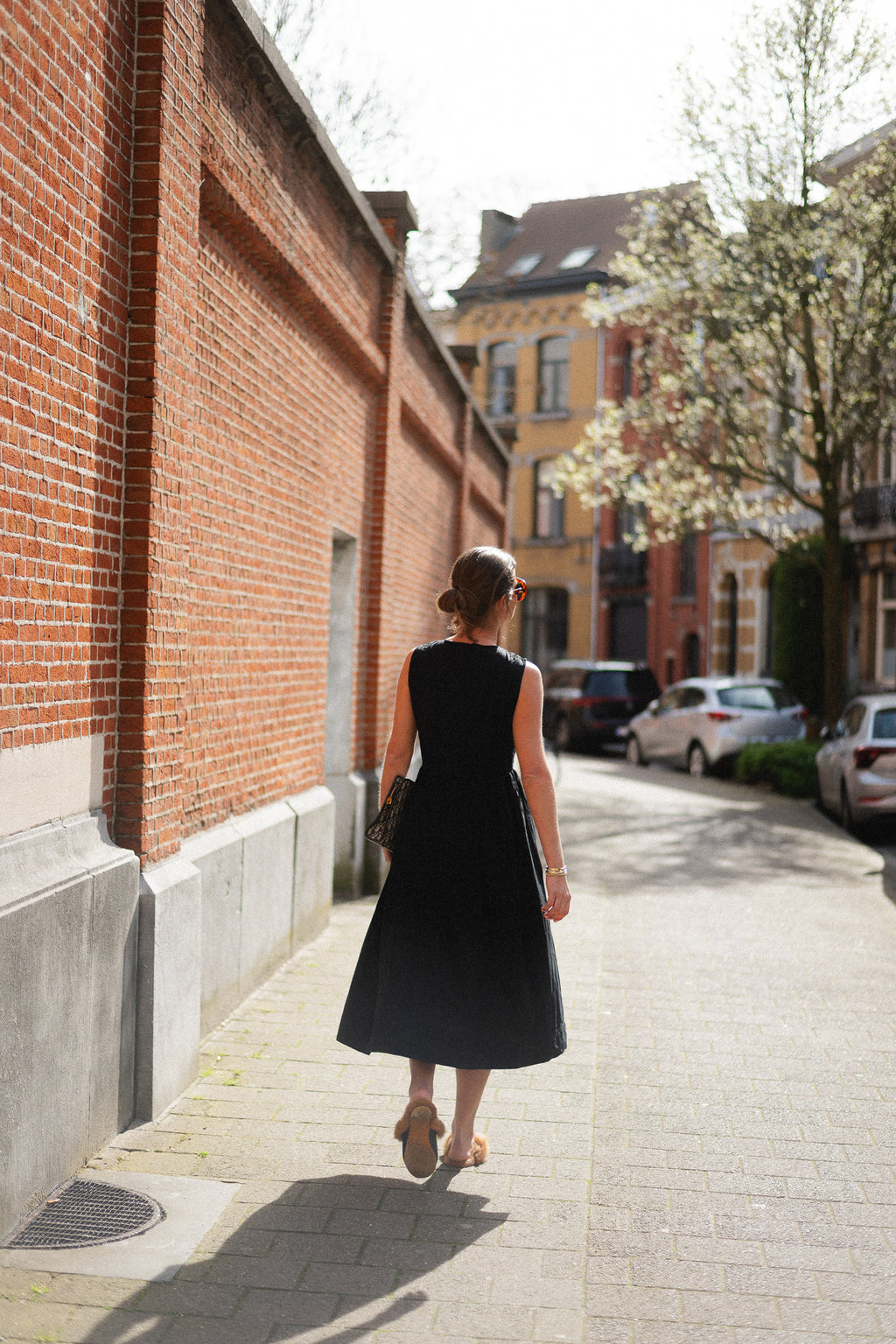 VIJimba O-neck midi dress black beauty