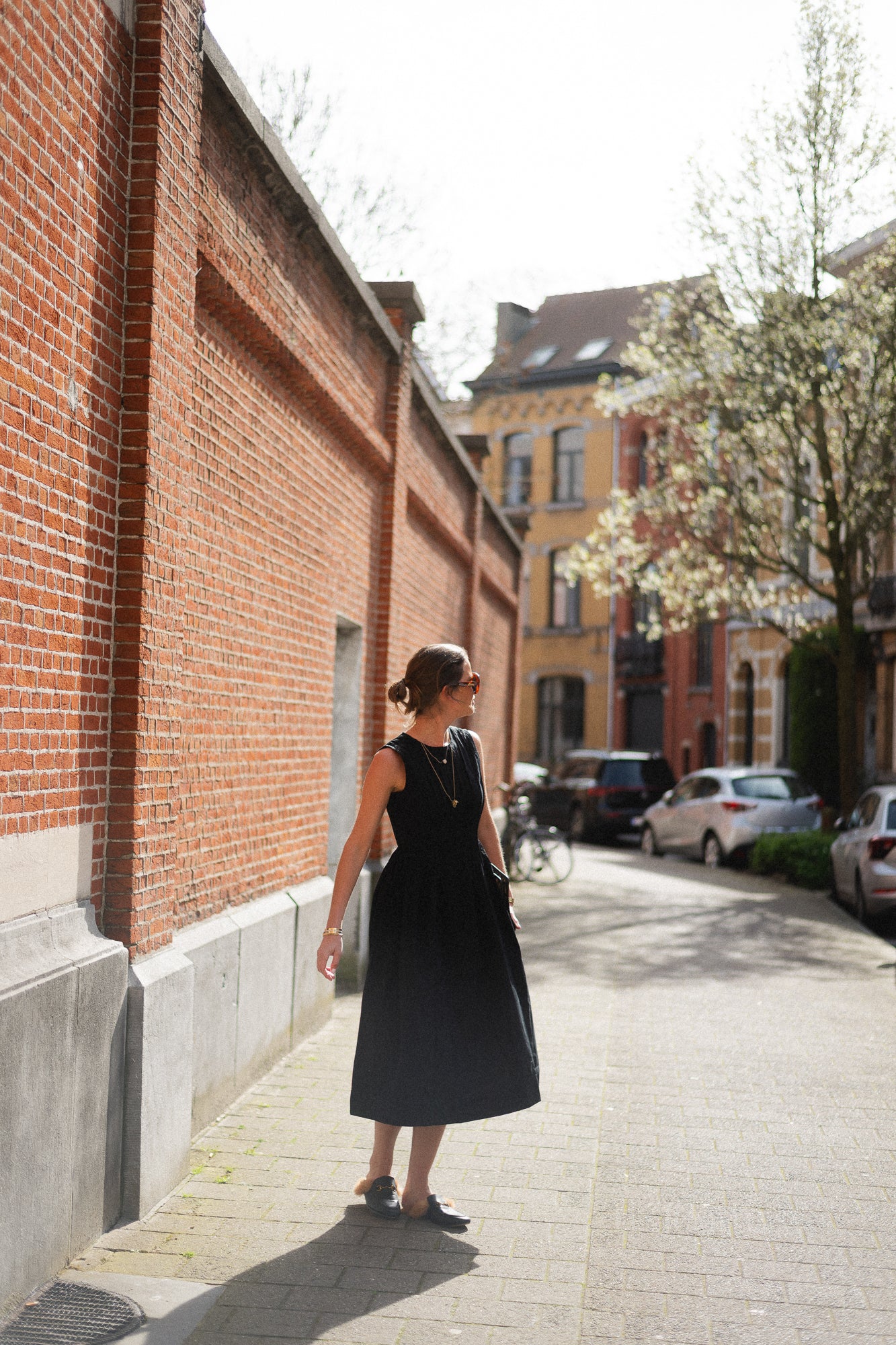 VIJimba O-neck midi dress black beauty