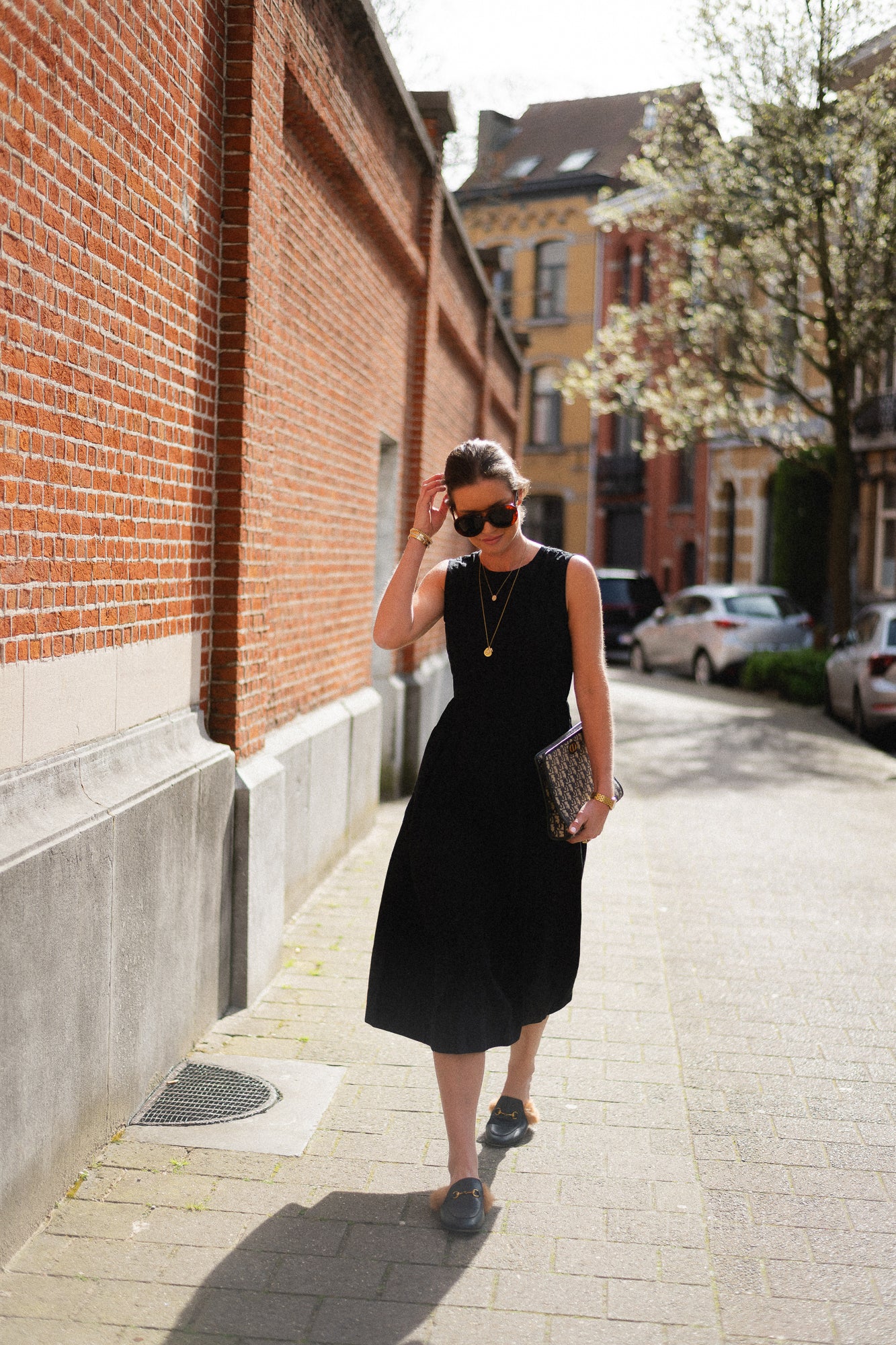 VIJimba O-neck midi dress black beauty