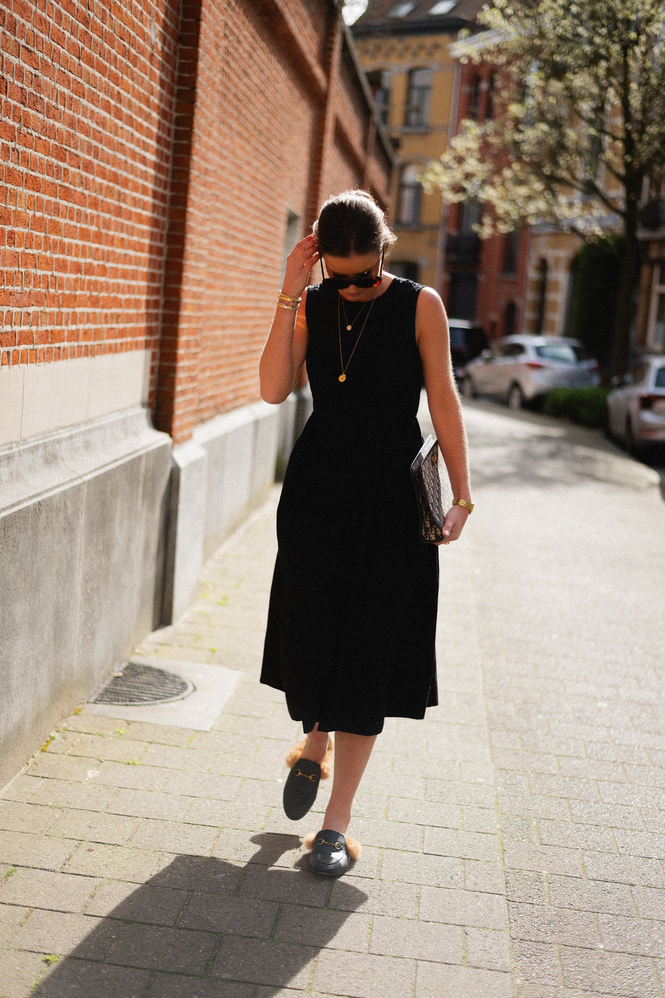 VIJimba O-neck midi dress black beauty