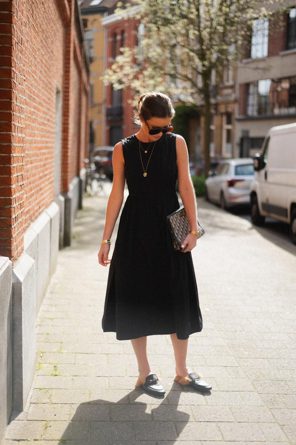 VIJimba O-neck midi dress black beauty