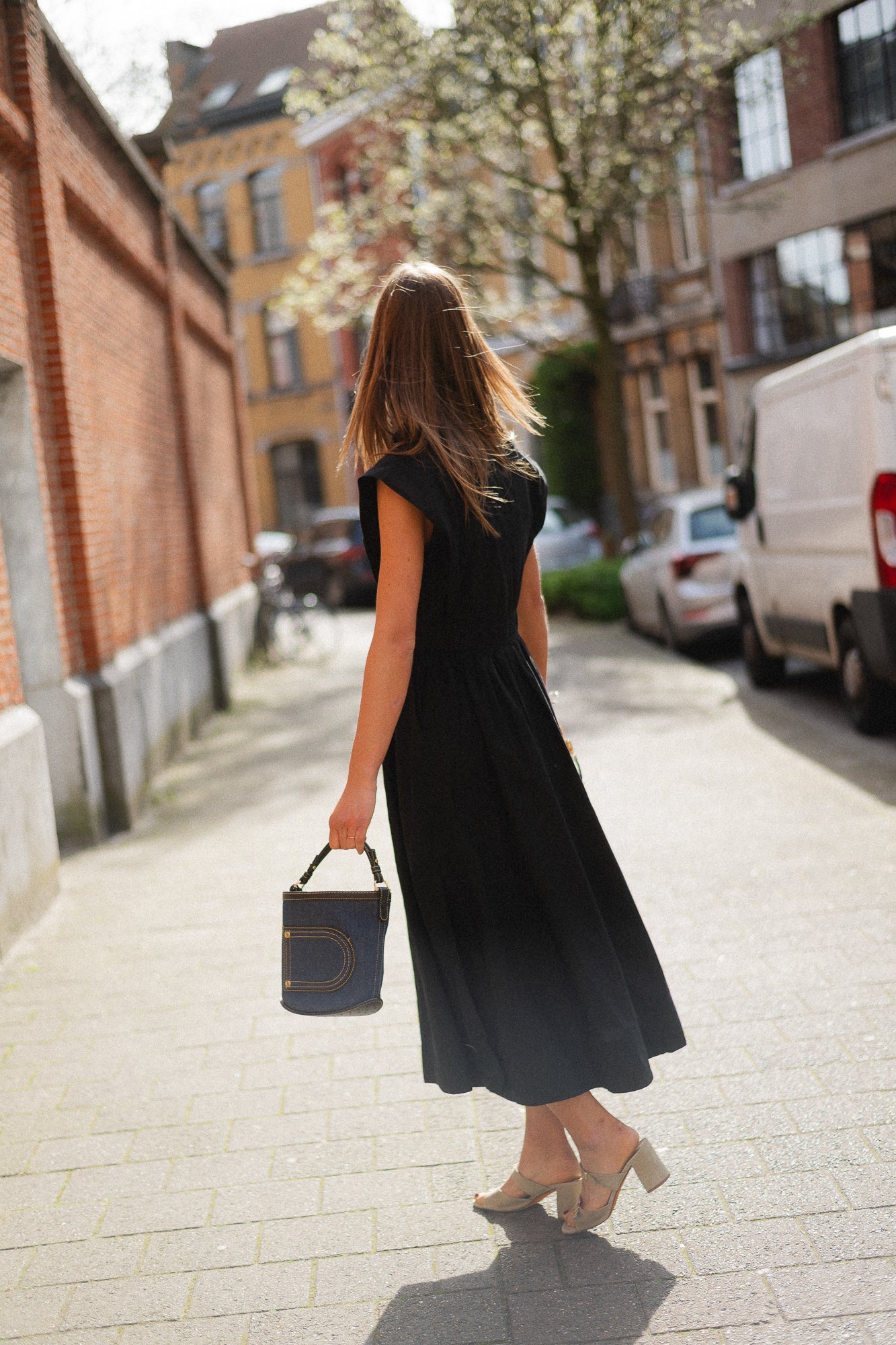 ROUAsher S/S midi dress meteorite