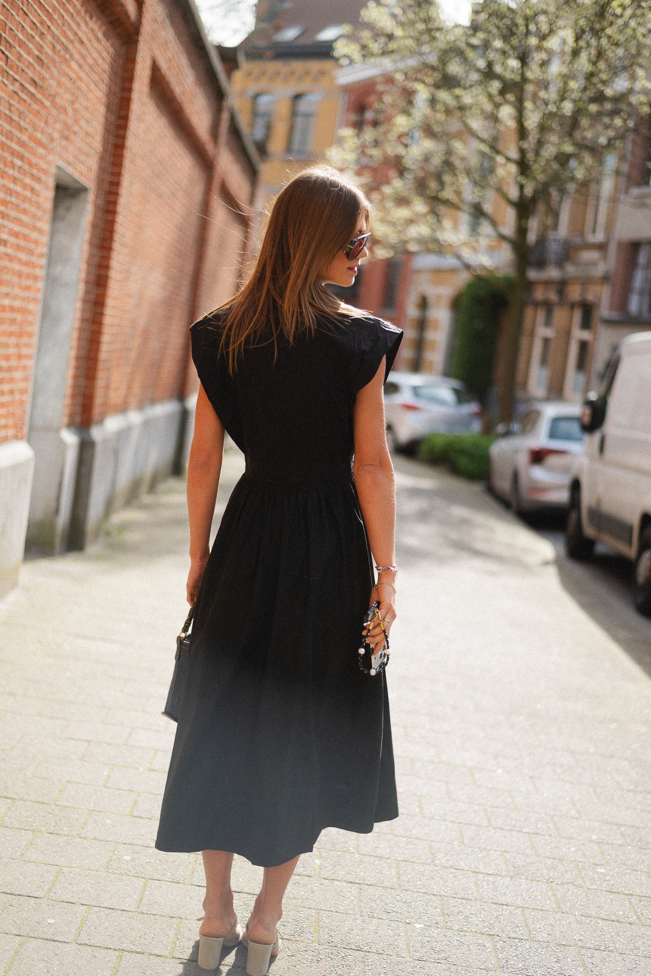 ROUAsher S/S midi dress meteorite