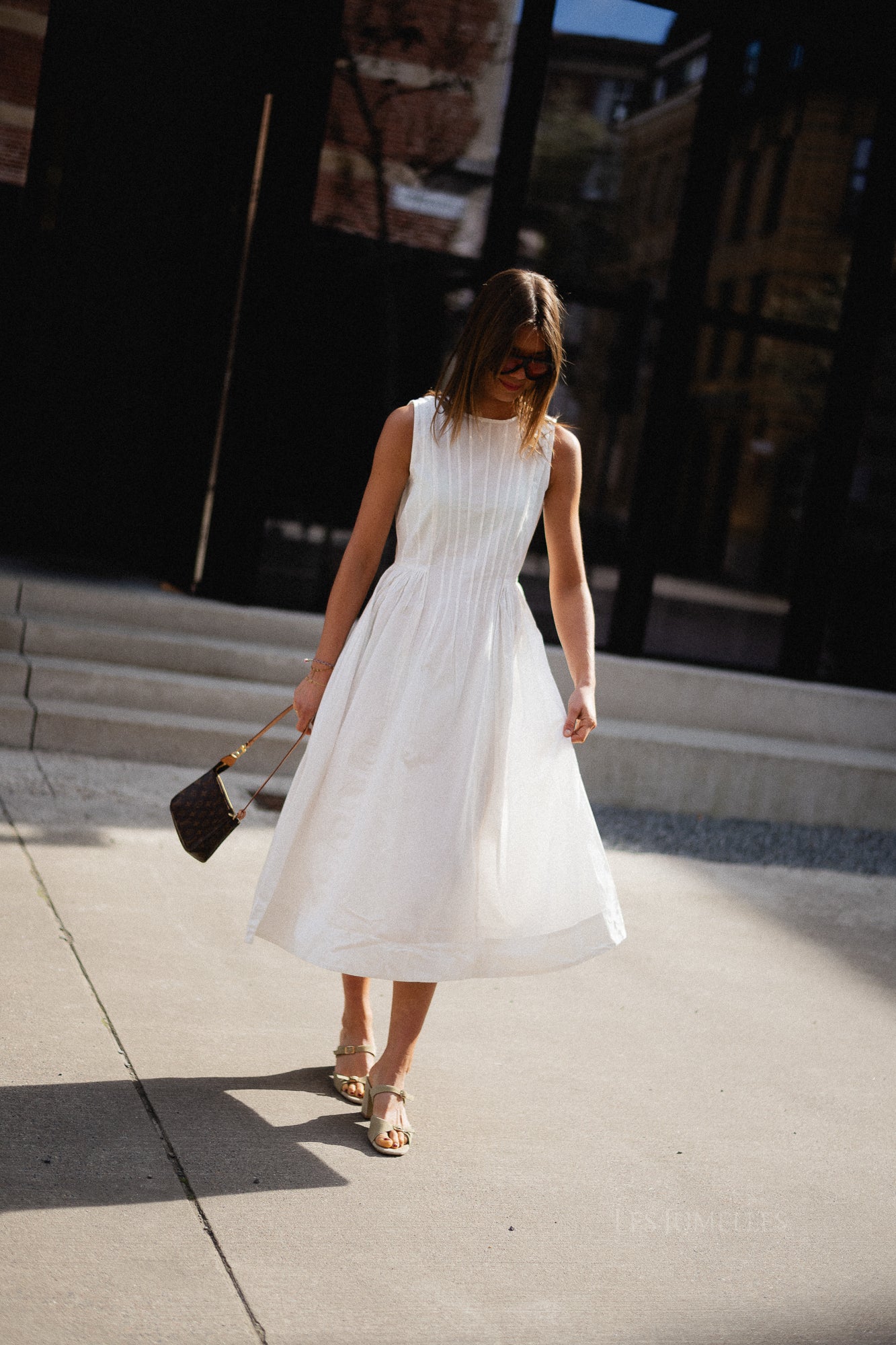 VIJImba O-neck midi dress snow white