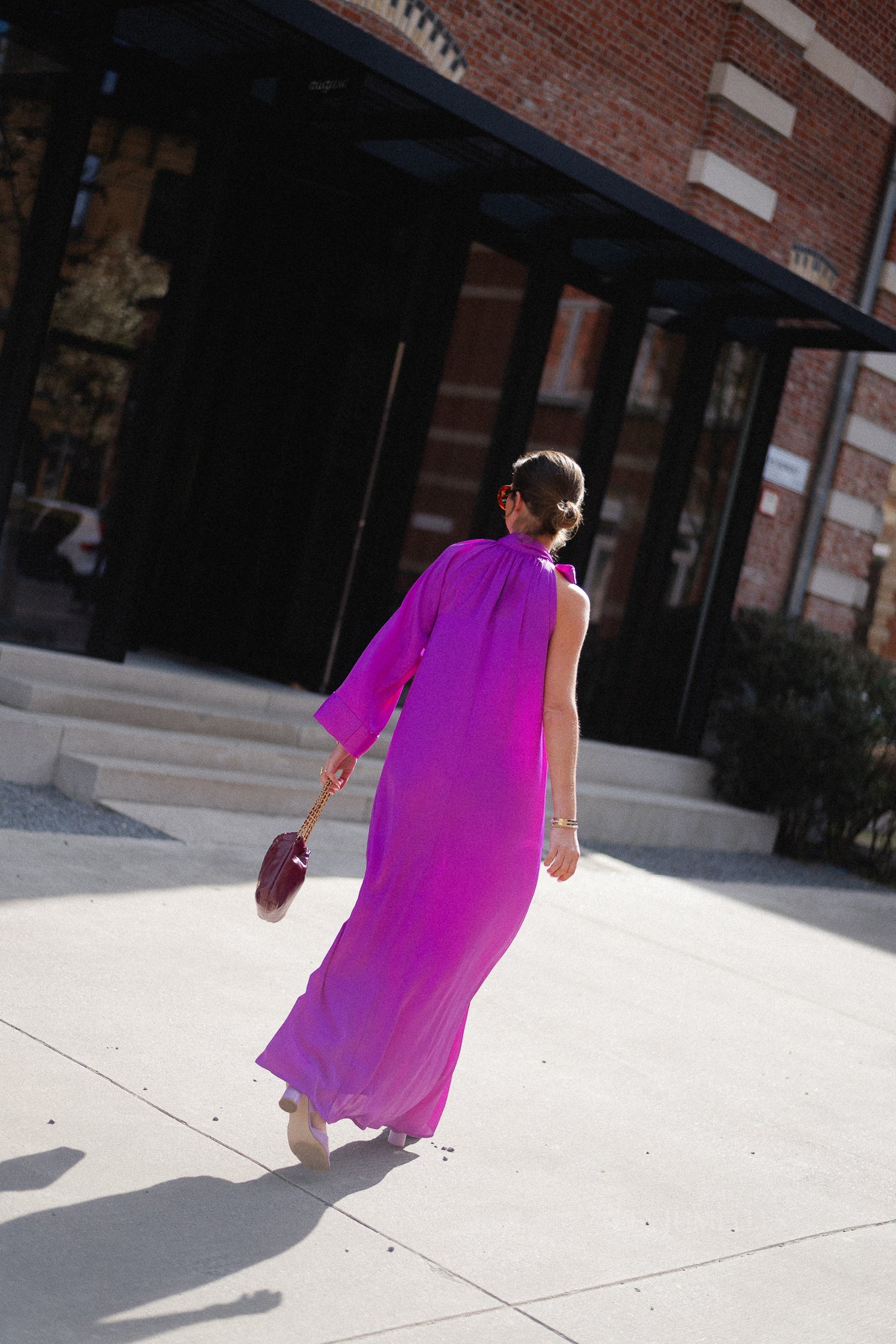 Chloe one shoulder maxi dress orchid purple
