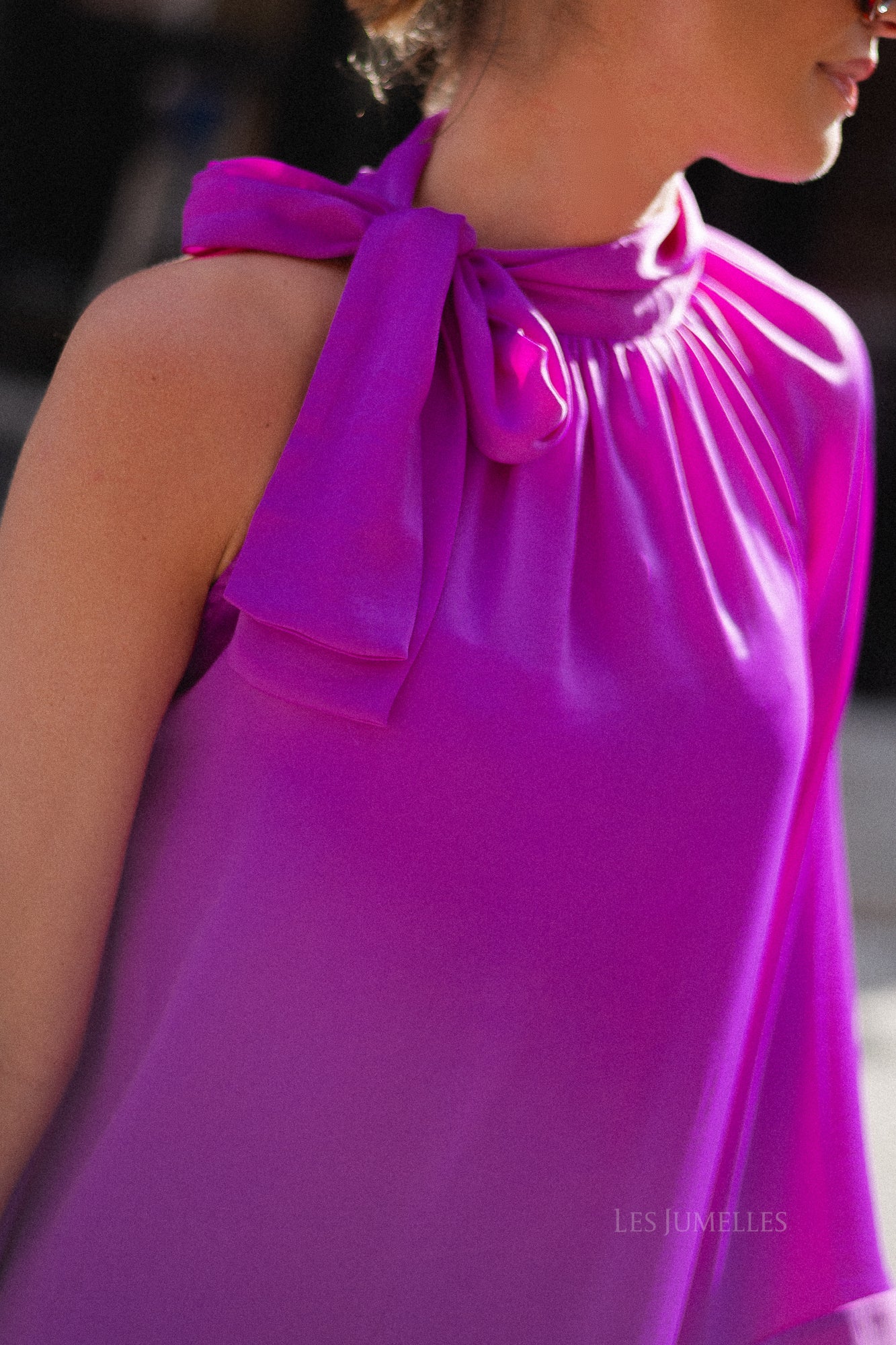 Chloe one shoulder maxi dress orchid purple