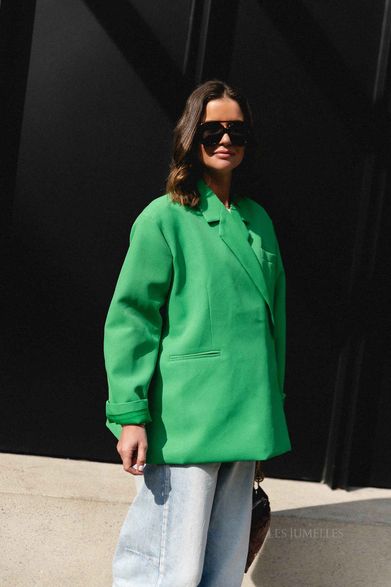 Chloe oversized blazer island green