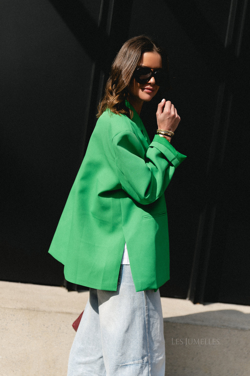 Chloe oversized blazer island green