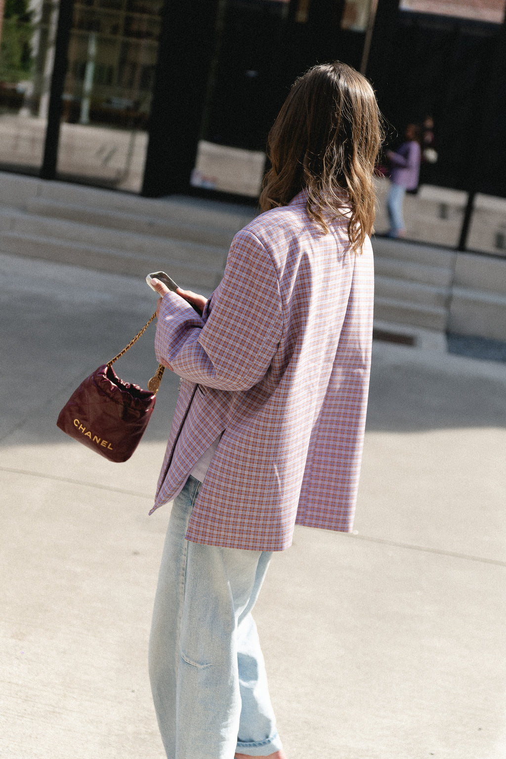 Chloe oversized signature check blazer lilac/sunburn