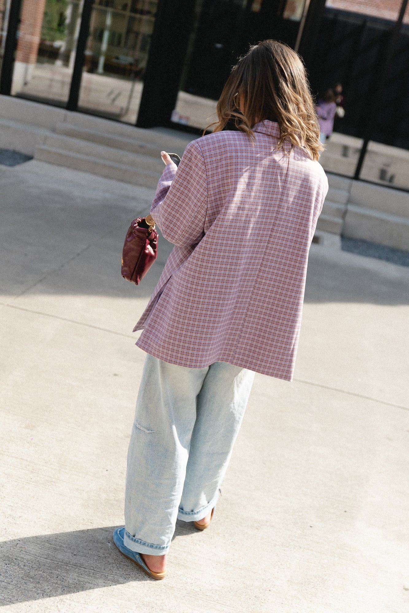 Chloe oversized signature check blazer lilac/sunburn