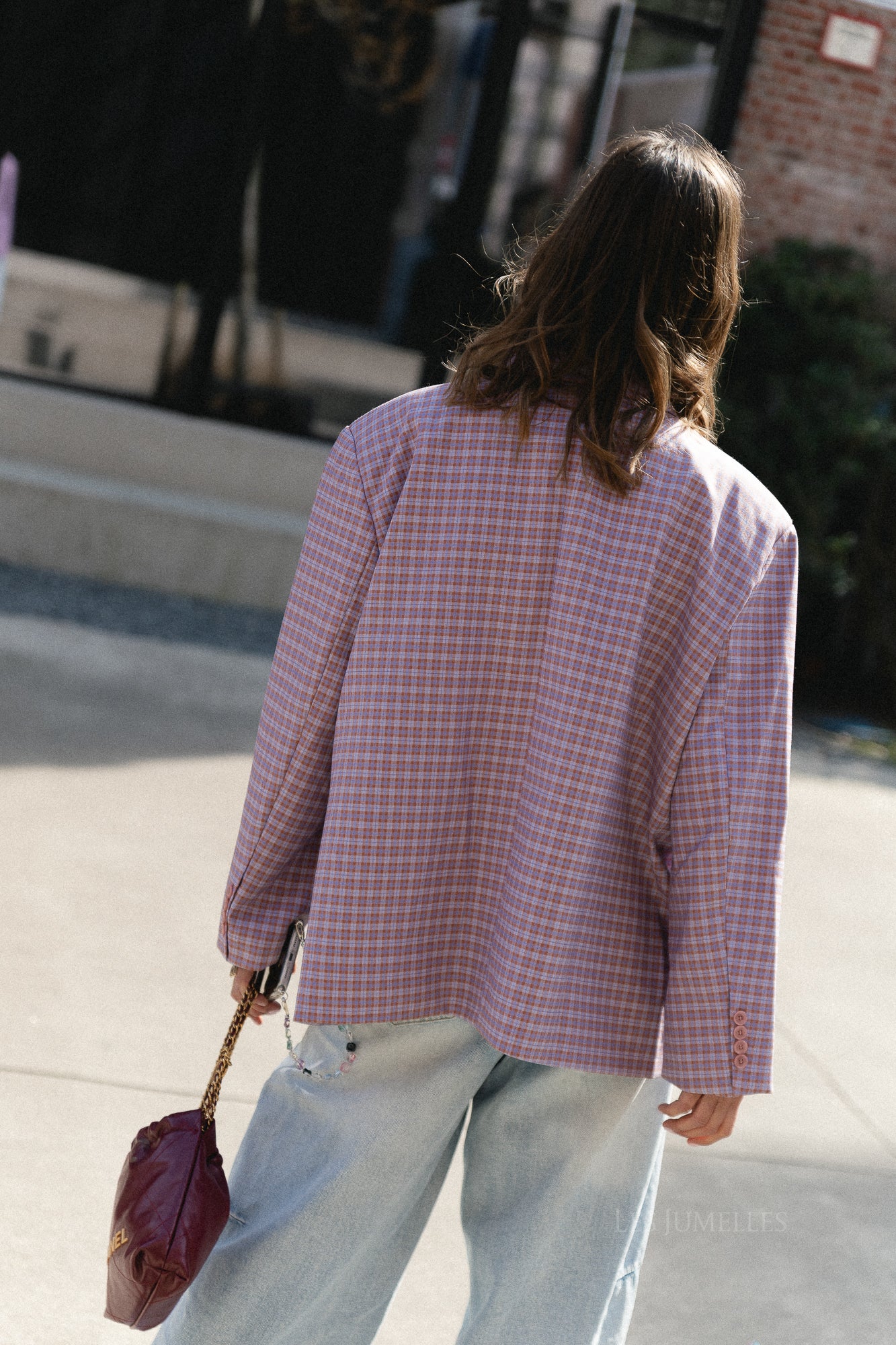 Chloe oversized signature check blazer lilac/sunburn