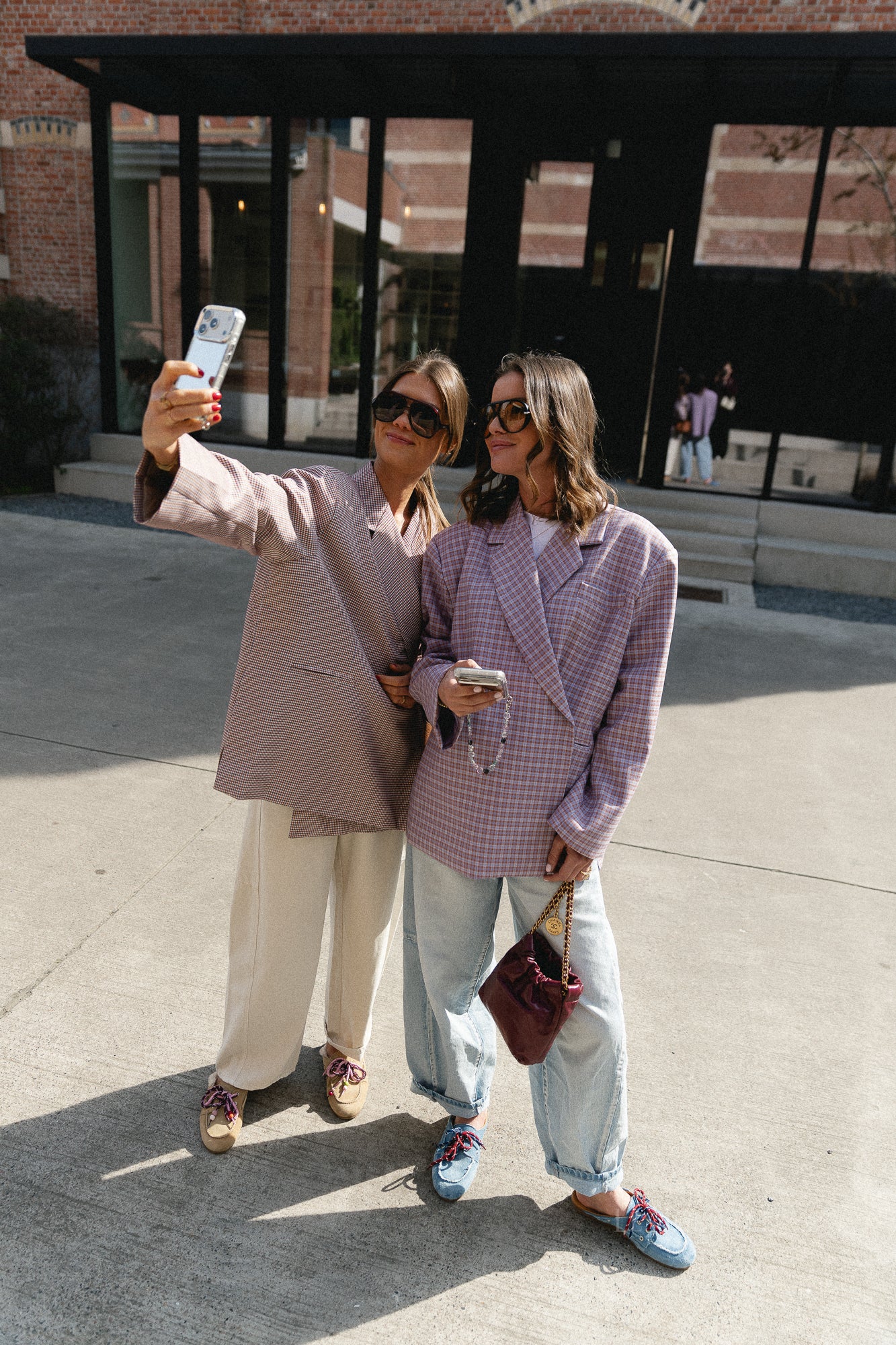 Chloe oversized signature check blazer lilac/sunburn