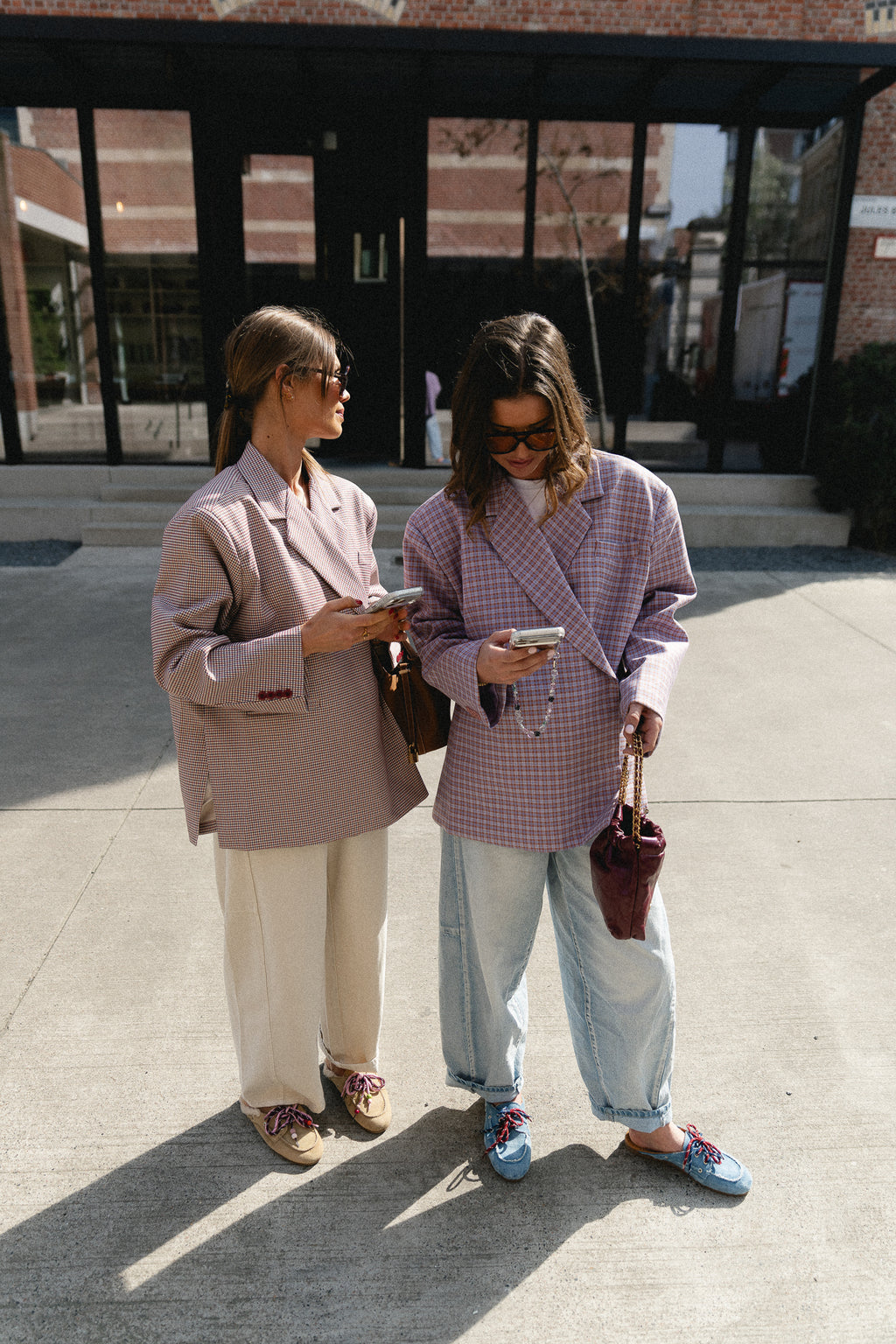 Chloe oversized signature check blazer lilac/sunburn