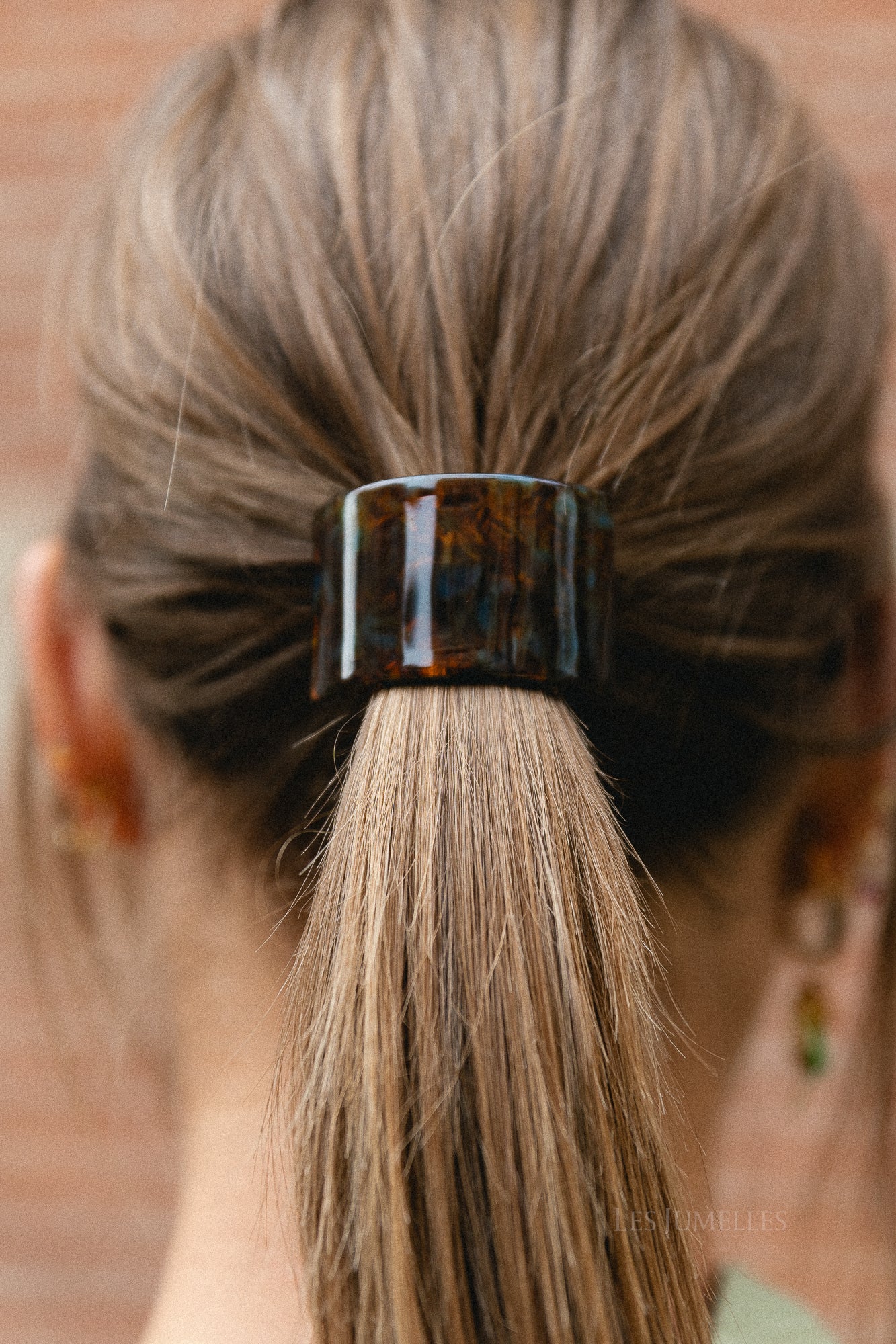 Tortoiseshell hair cuff with elastic - multicolor