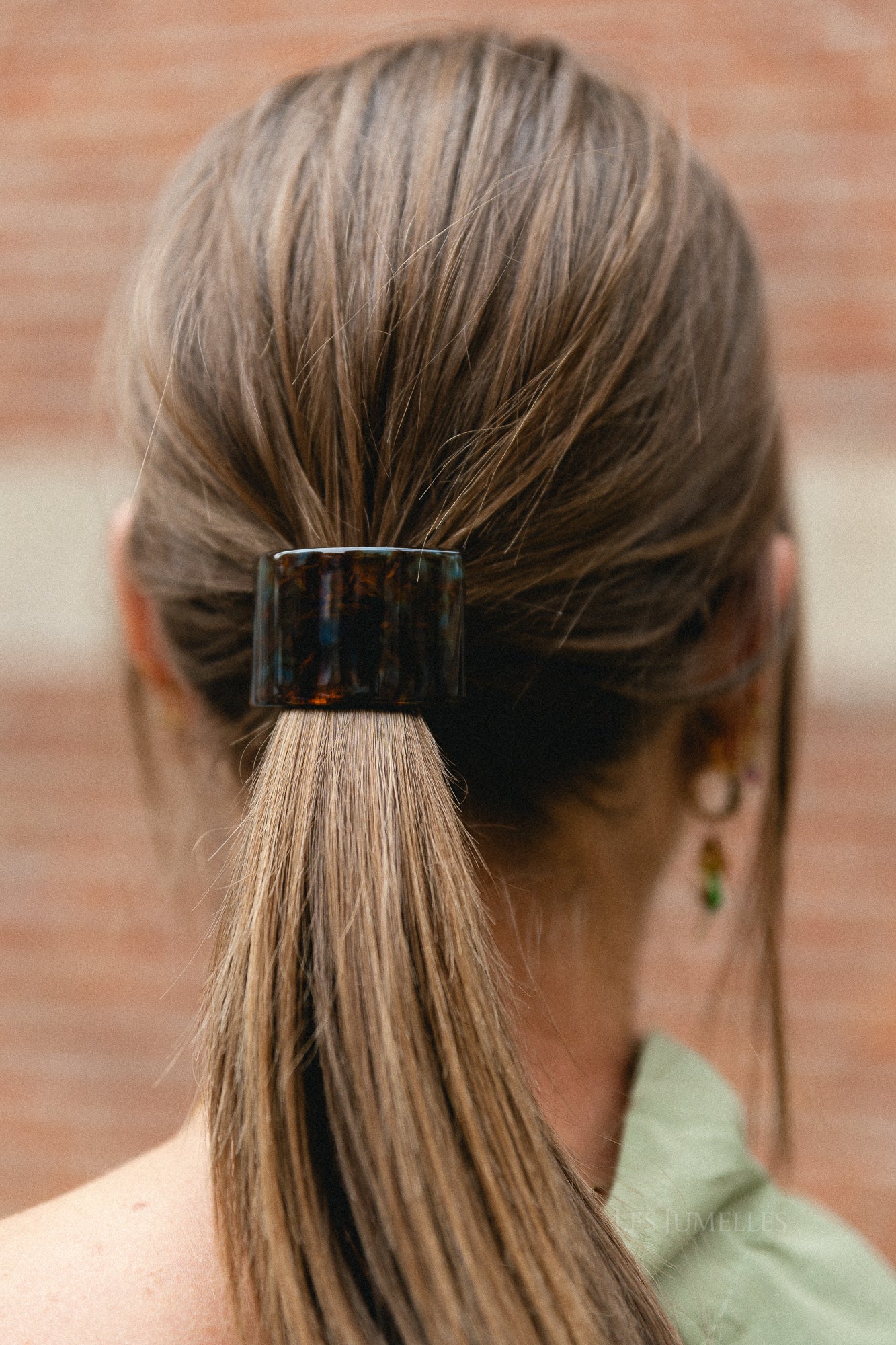 Tortoiseshell hair cuff with elastic - multicolor